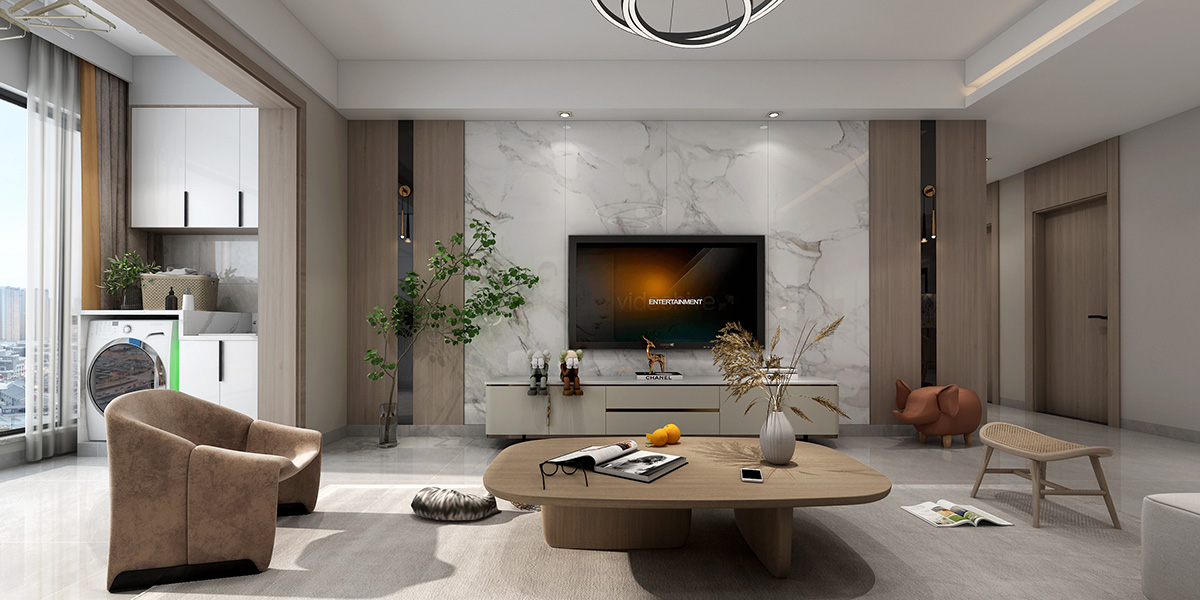 鑫怡佳苑125㎡雅致現代三居室 裝修案例效果圖-1