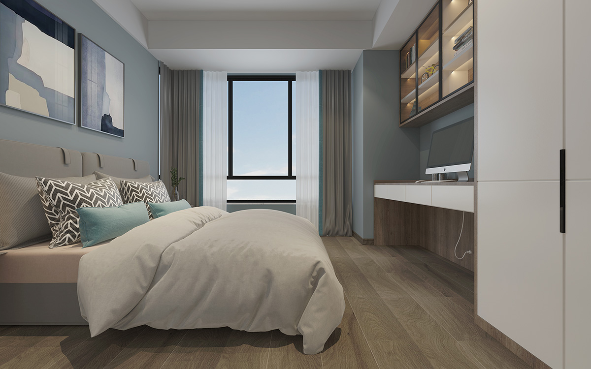 湘江名都140㎡雅致現代三居室 裝修案例效果圖-9
