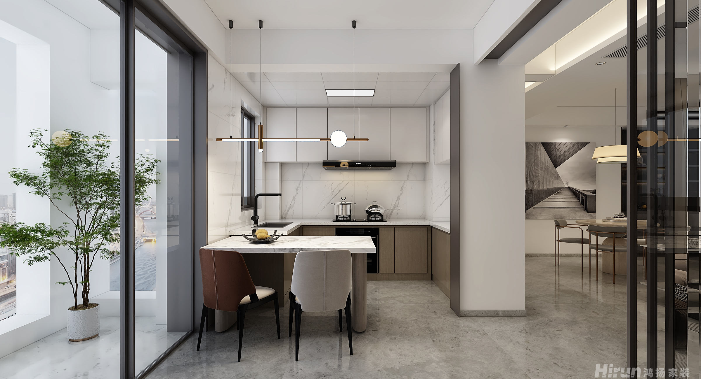 大漢漢府140㎡雅致現代四居室 裝修案例效果圖-6