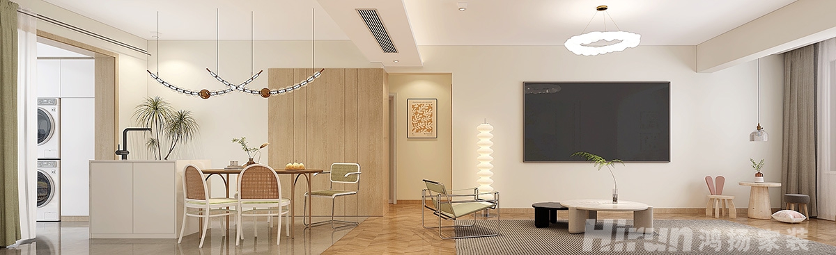 順舟旺城120㎡北歐之光三居室 裝修案例效果圖-2