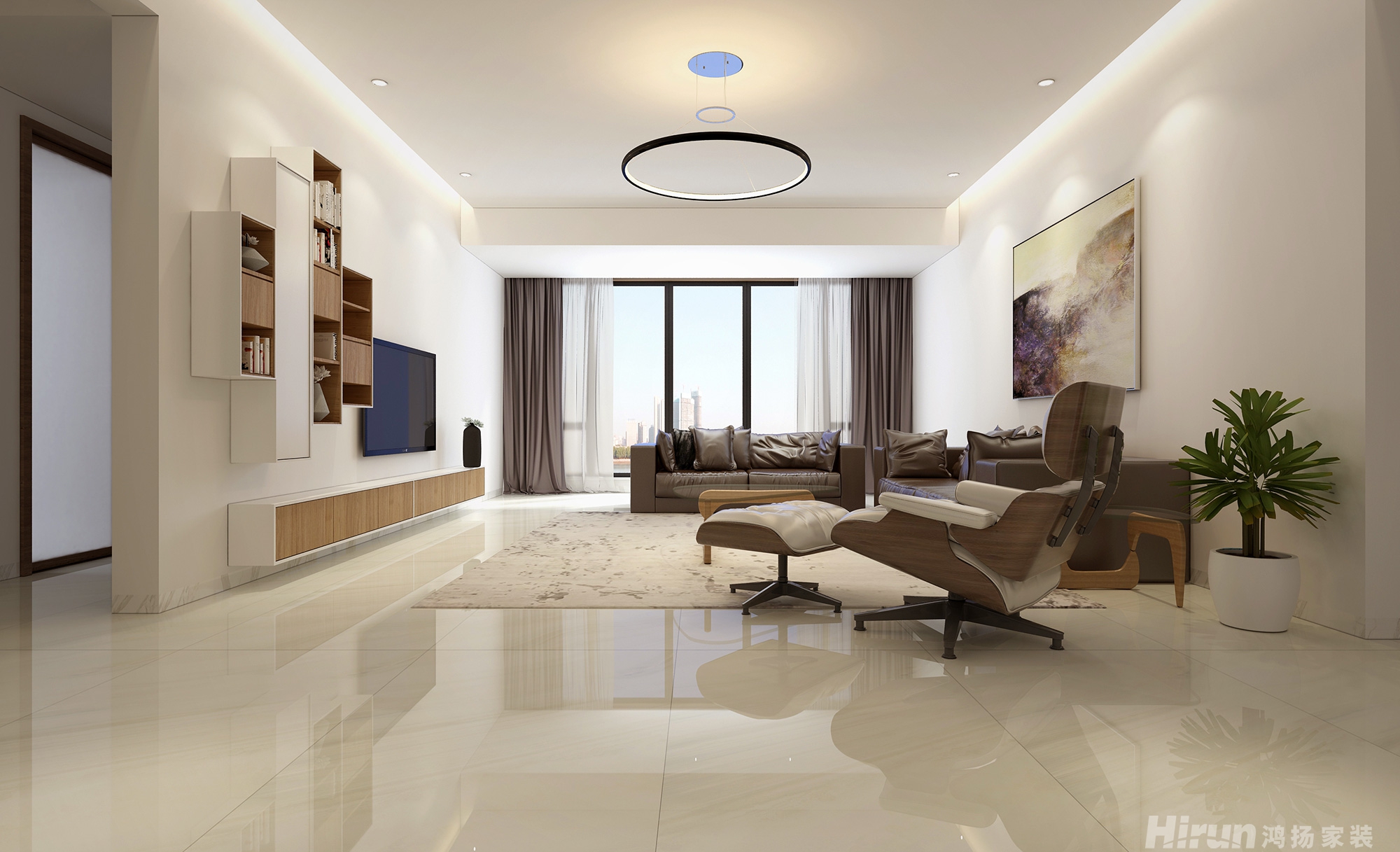 湘江壹號260㎡北歐之光復式 裝修案例效果圖-2