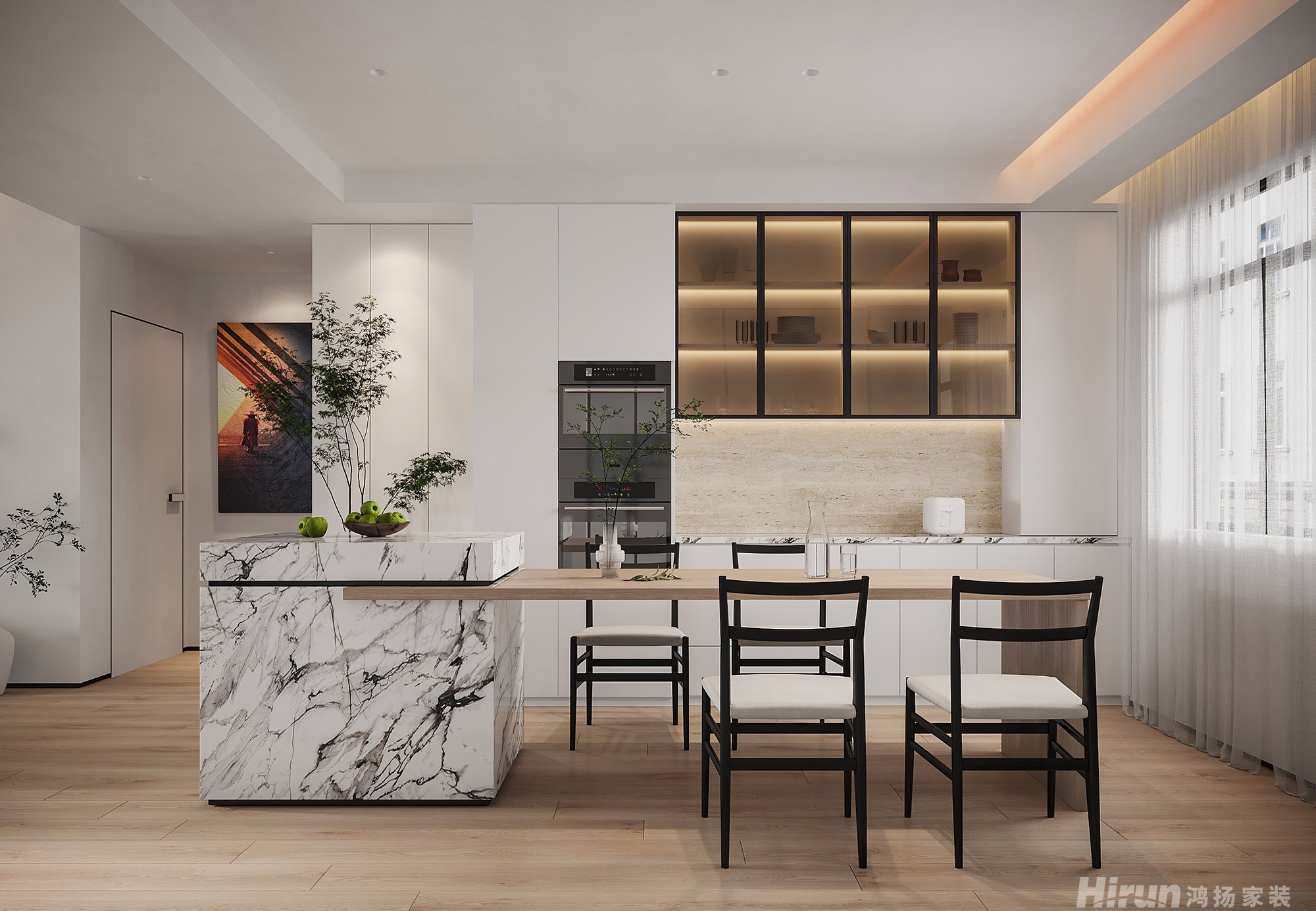 明昇壹城170㎡北歐之光四居室 裝修案例效果圖-5