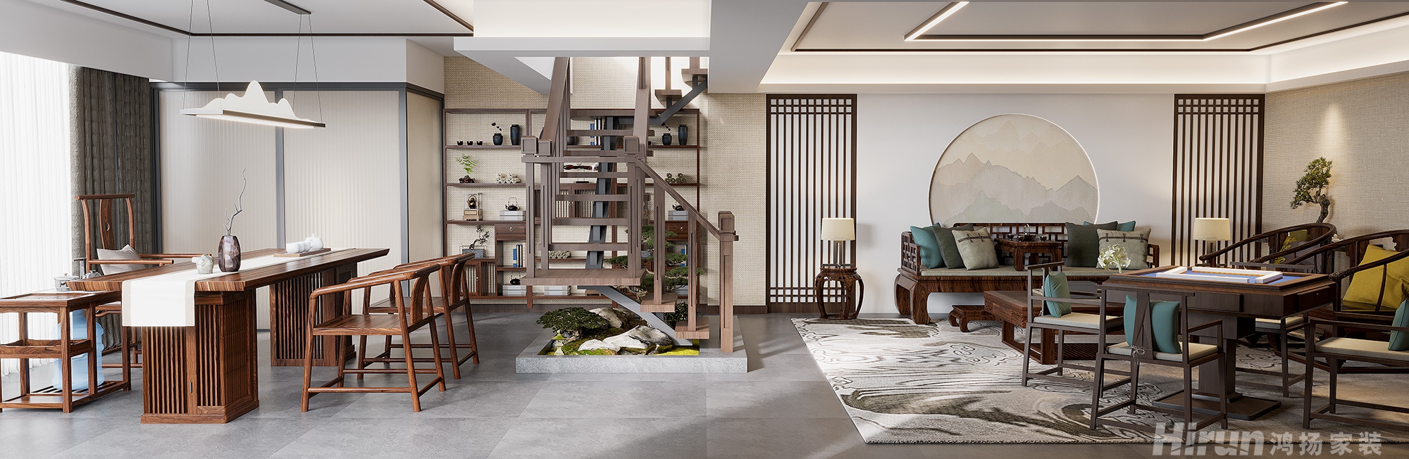 善建人家220㎡復合寫意復式 裝修案例效果圖-4