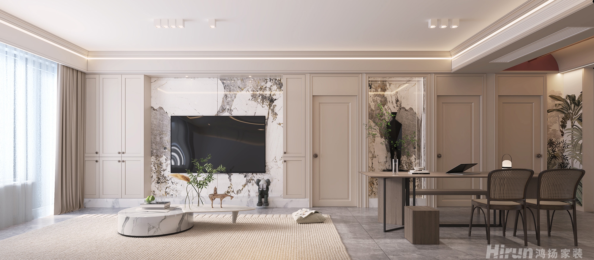 建發央著160㎡北歐之光四居室 裝修案例效果圖-2