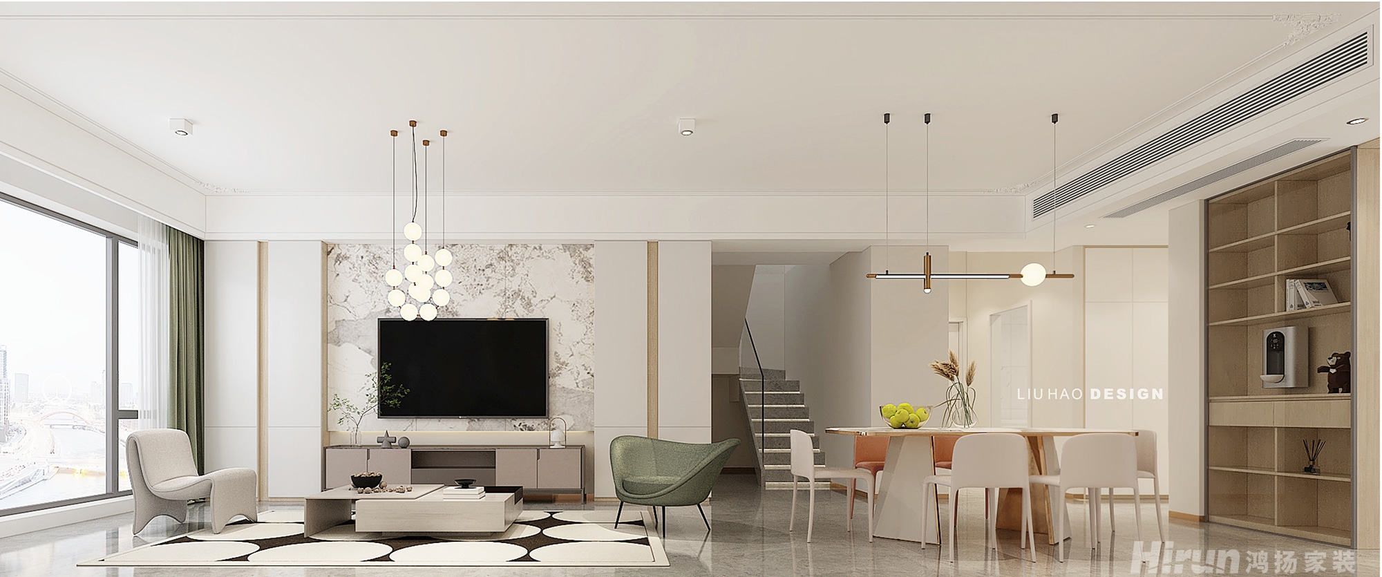 潤和湘江天地128㎡北歐之光四居室 裝修案例效果圖-1