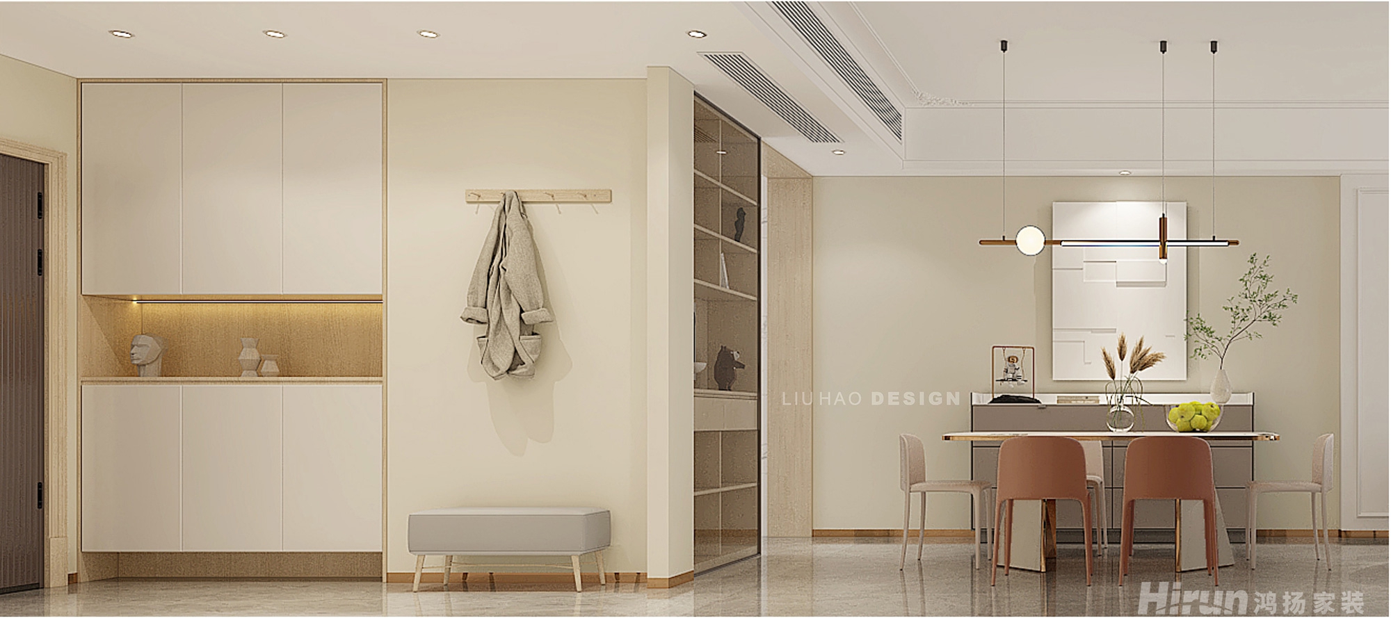 潤和湘江天地128㎡北歐之光四居室 裝修案例效果圖-3