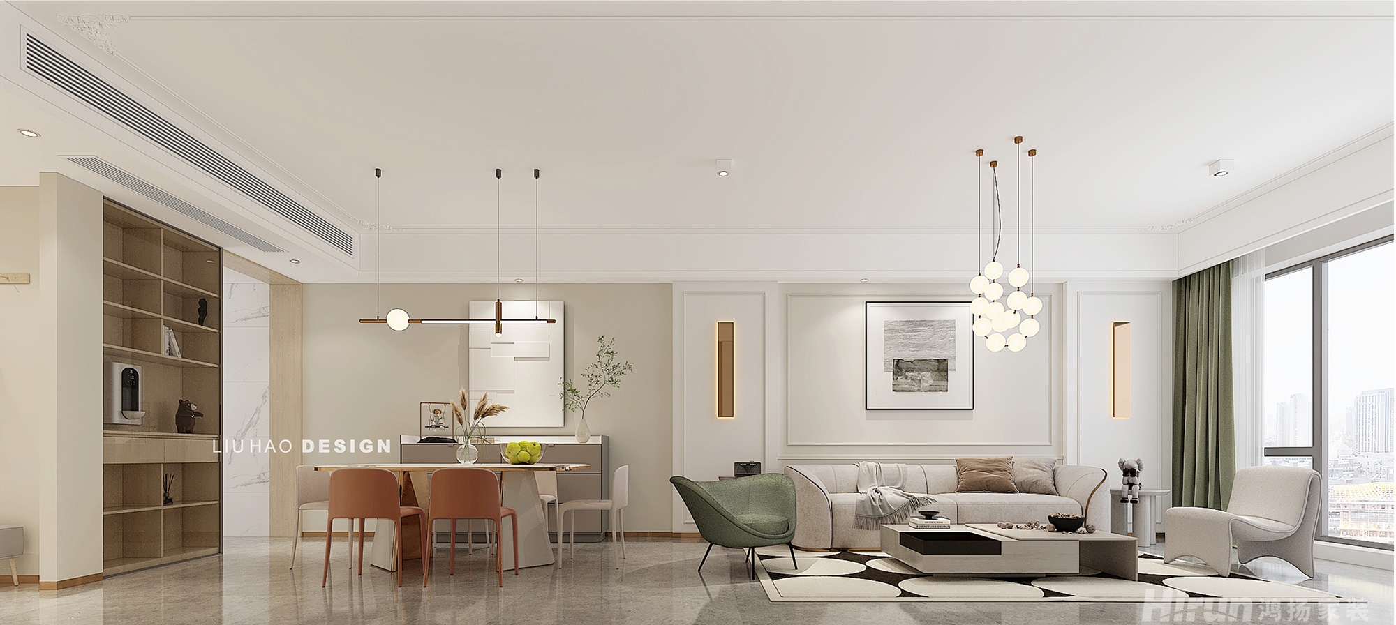 潤和湘江天地128㎡北歐之光四居室 裝修案例效果圖-2