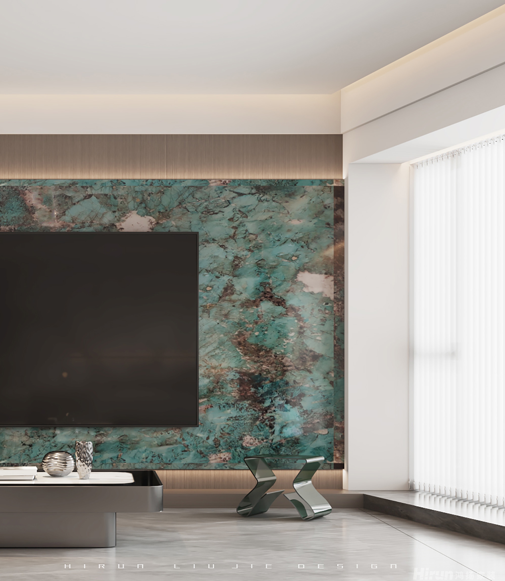 保利天禧160㎡雅致現代四居室 裝修案例效果圖-6