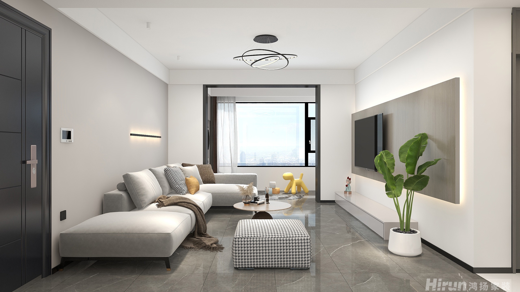 中梁云麓傳奇130㎡北歐之光三居室 裝修案例效果圖-12