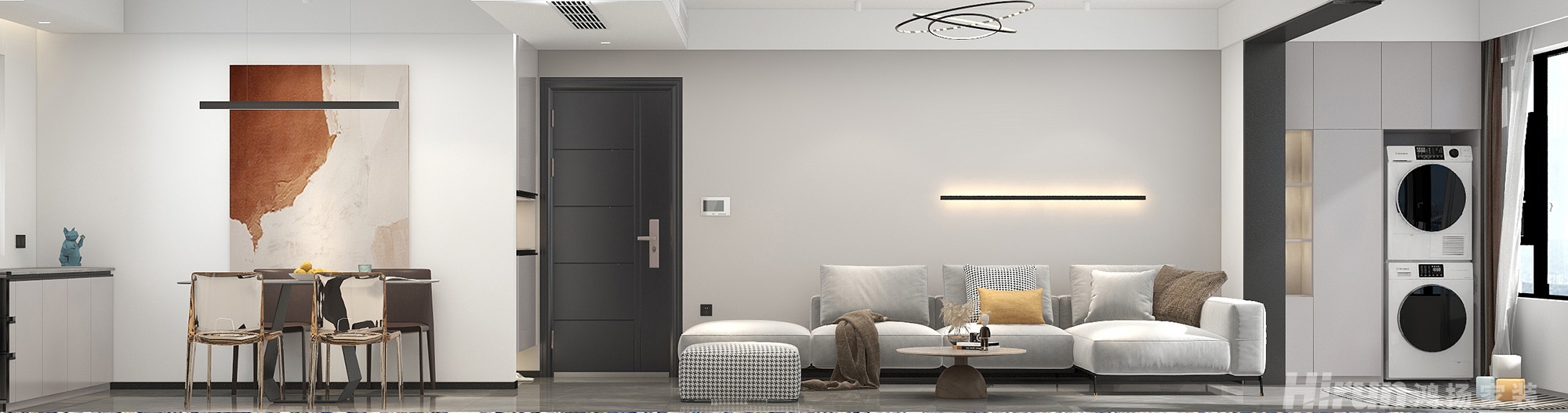 中梁云麓傳奇130㎡北歐之光三居室 裝修案例效果圖-11