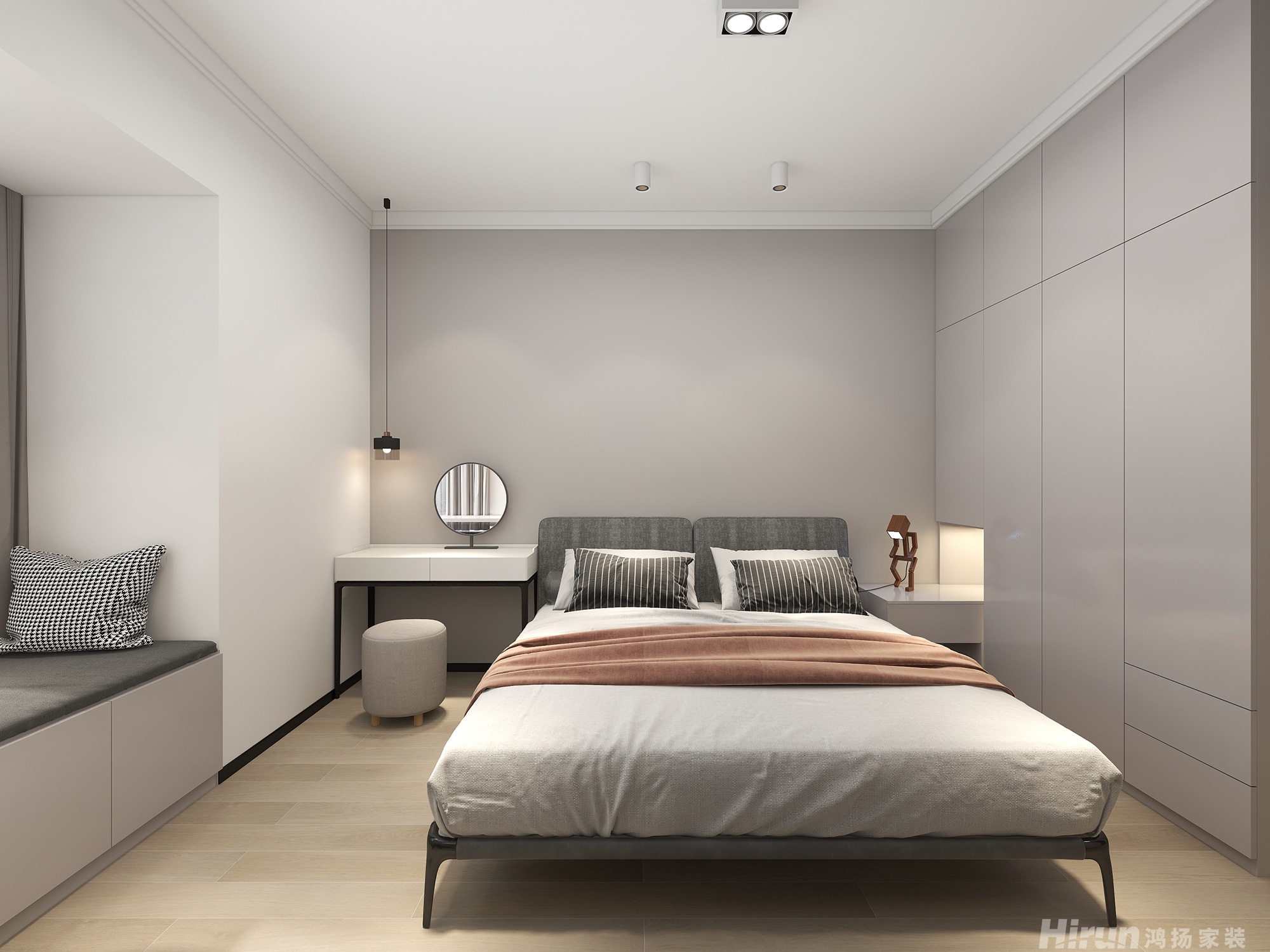 中梁云麓傳奇130㎡北歐之光三居室 裝修案例效果圖-13