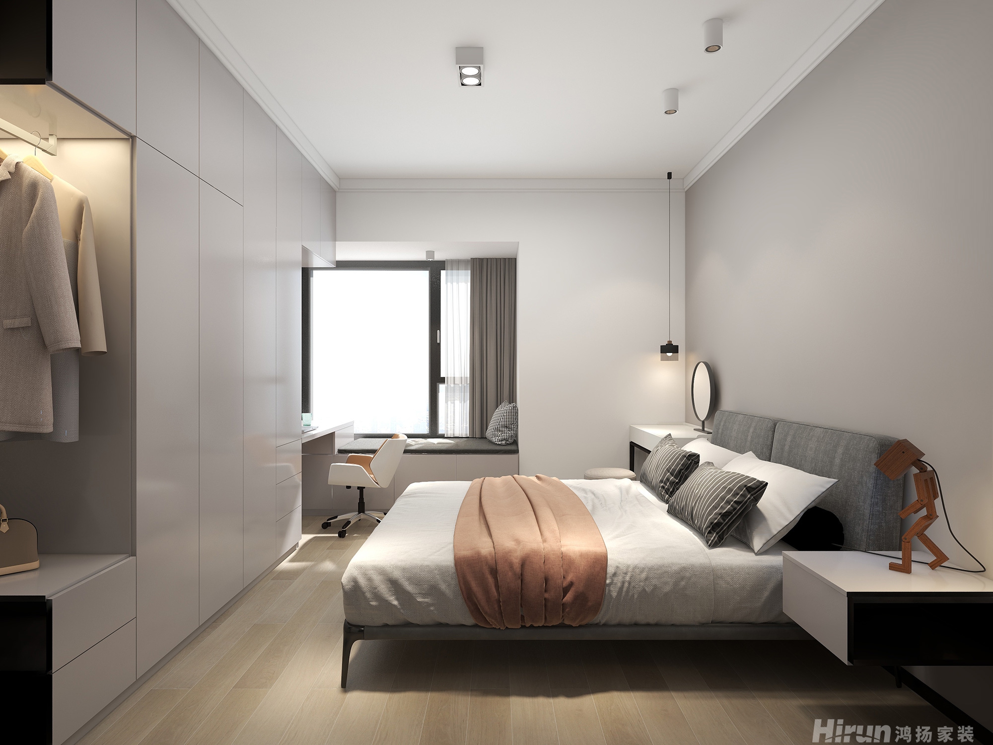 中梁云麓傳奇130㎡北歐之光三居室 裝修案例效果圖-15