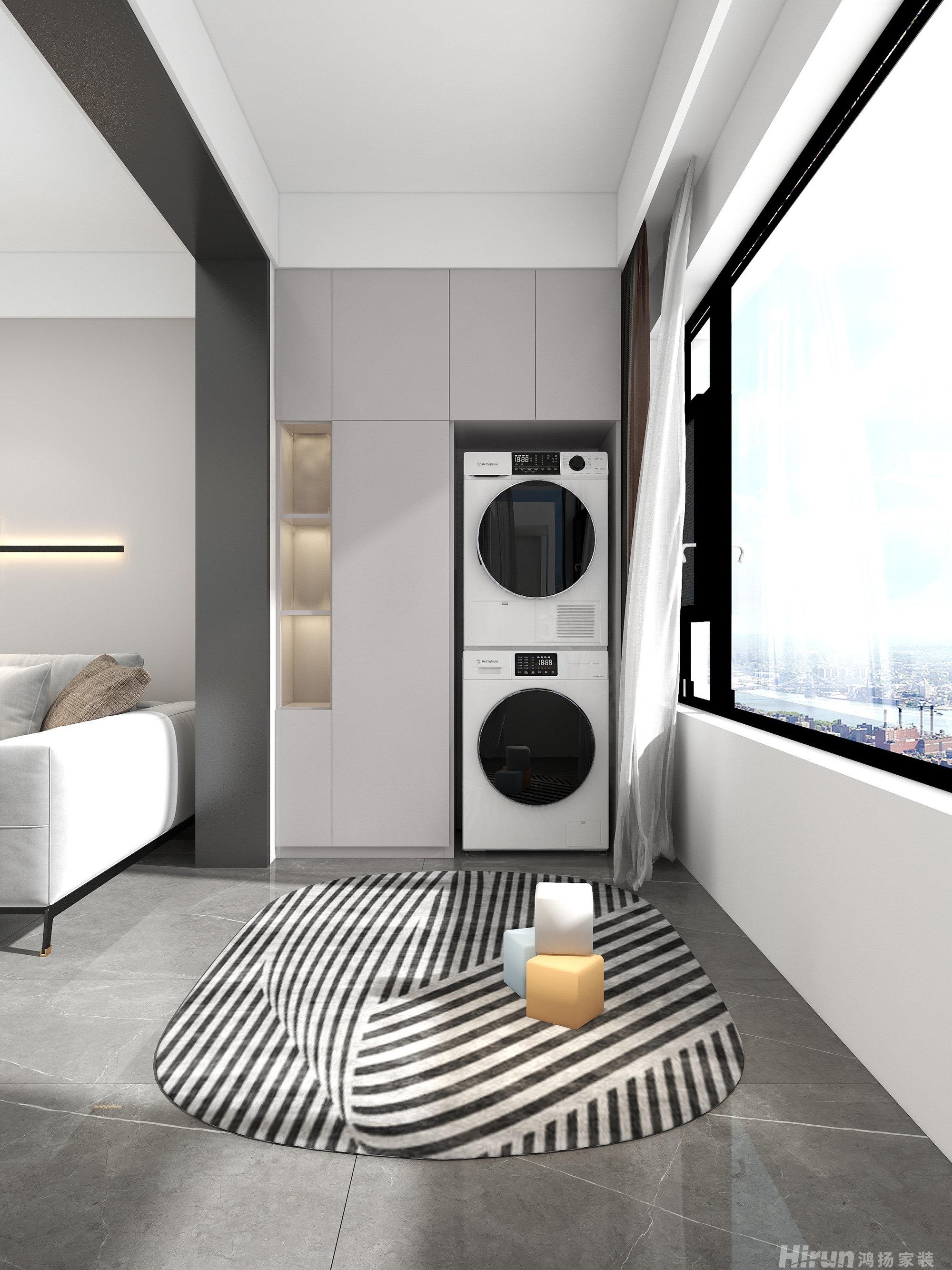 中梁云麓傳奇130㎡北歐之光三居室 裝修案例效果圖-17