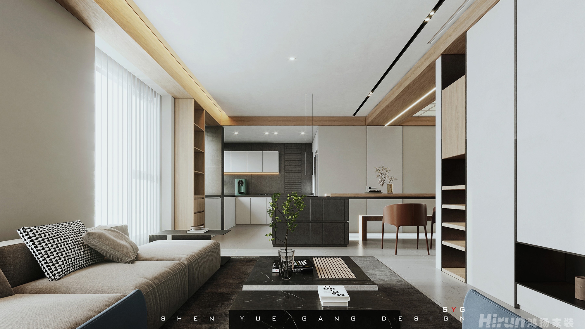 浦沅社區180㎡雅致現代四居室 裝修案例效果圖-2