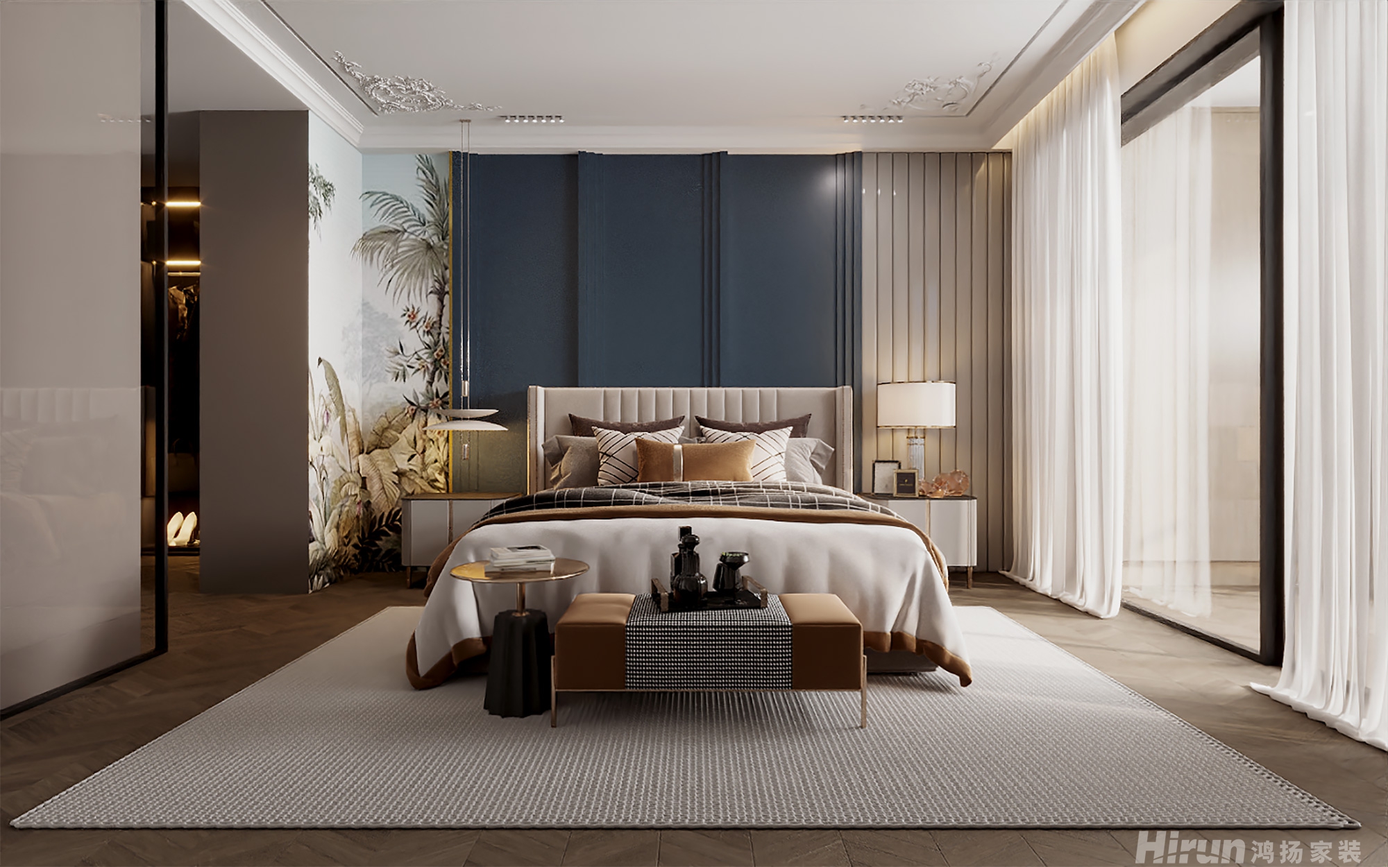 銀港水晶城260㎡輕歐簡美四居室 裝修案例效果圖-9