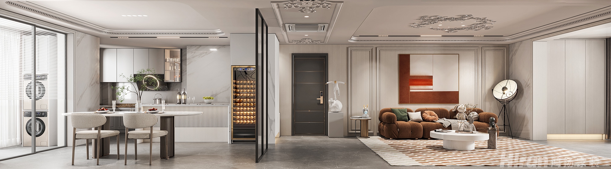 銀港水晶城260㎡輕歐簡美四居室 裝修案例效果圖-7