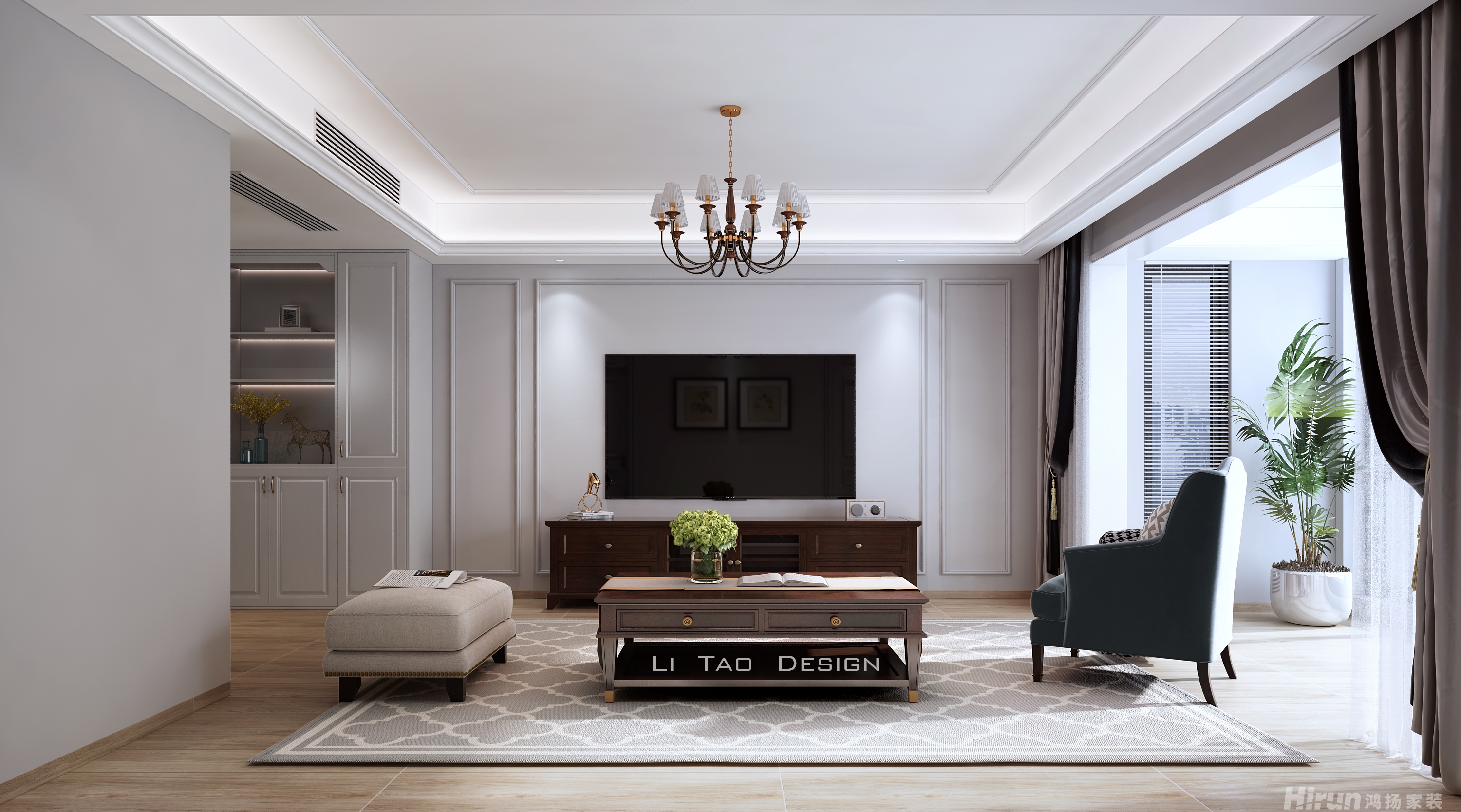 華潤琨御府156㎡輕歐簡美四居室 裝修案例效果圖-5