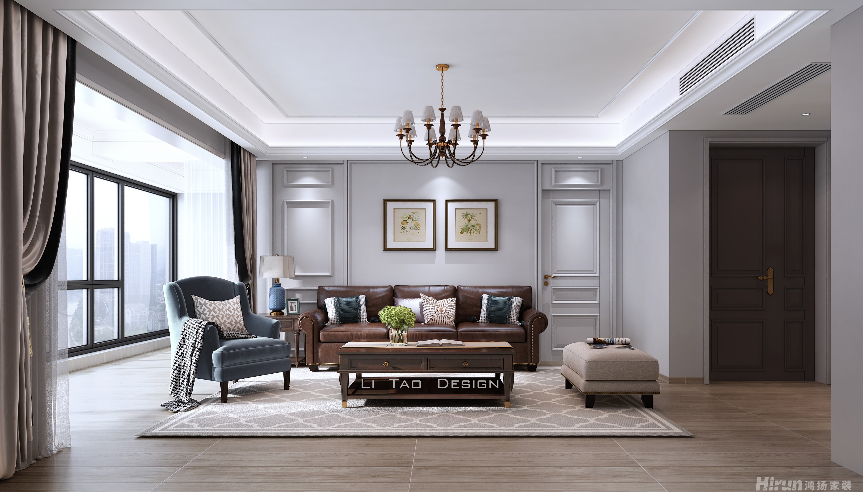 華潤琨御府156㎡輕歐簡美四居室 裝修案例效果圖-3