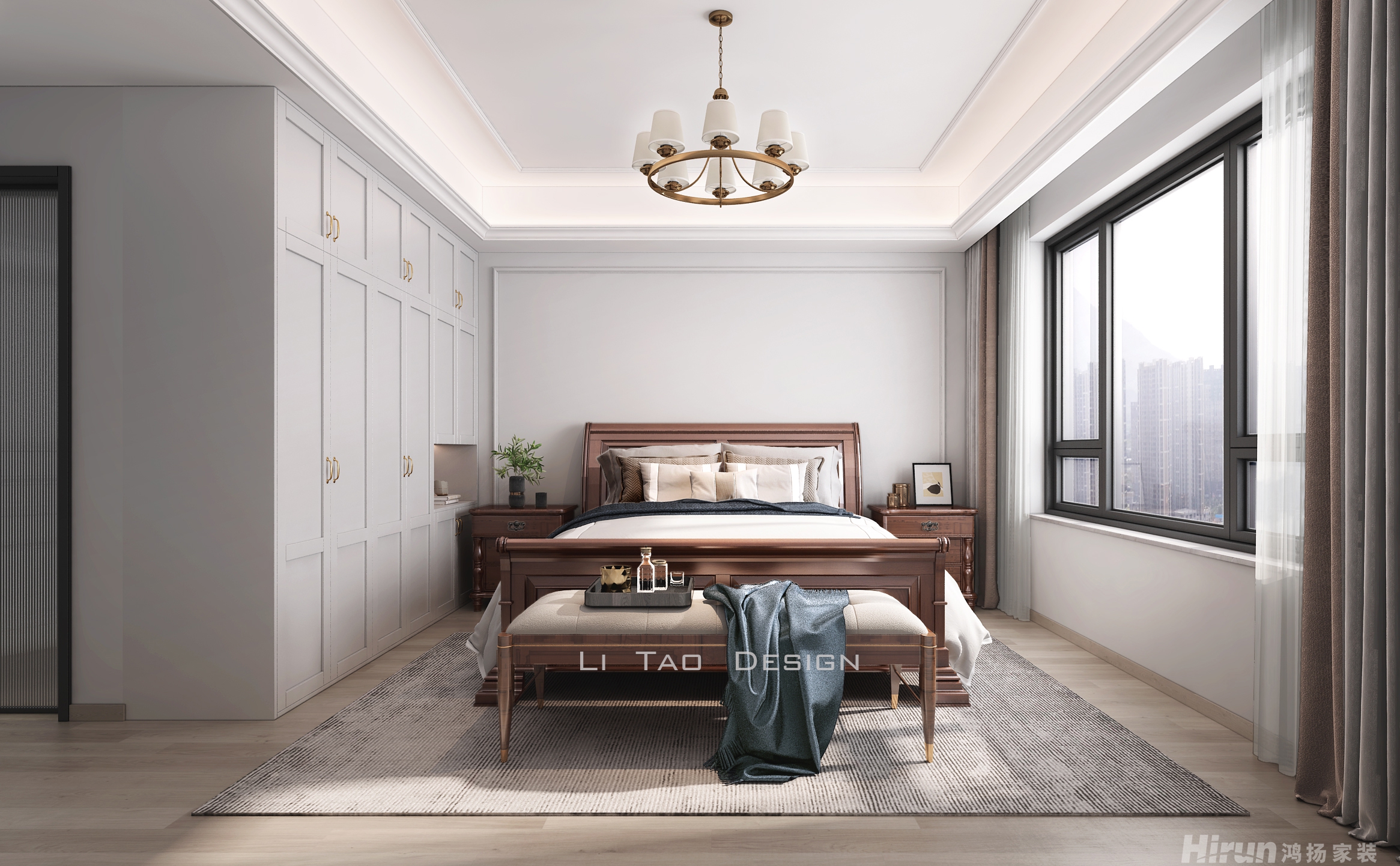 華潤琨御府156㎡輕歐簡美四居室 裝修案例效果圖-7