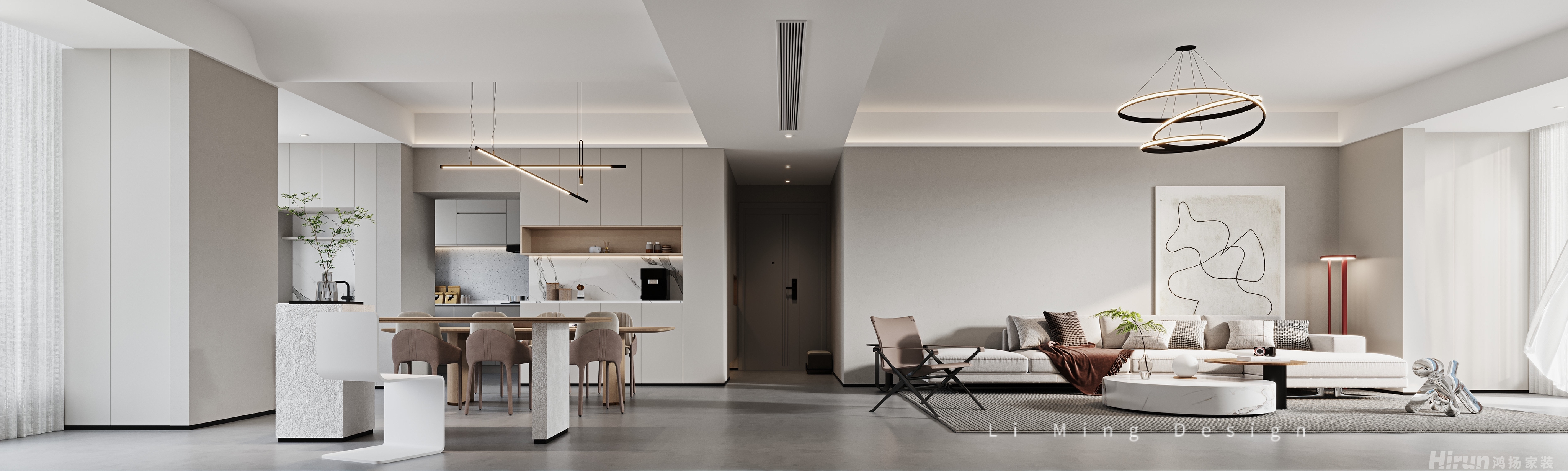 金茂梅溪湖145㎡雅致現(xiàn)代大平層 裝修案例效果圖-2