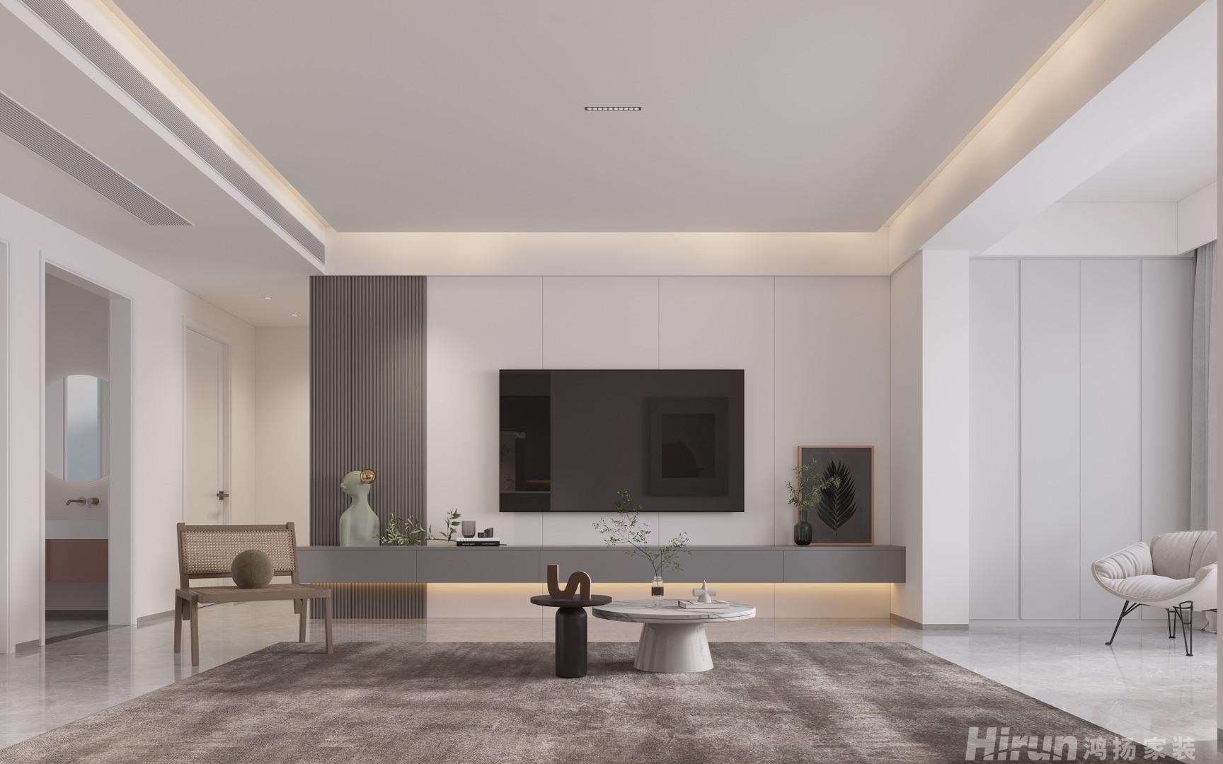 至雅小玲佳園150㎡雅致現代四居室 裝修案例效果圖-1