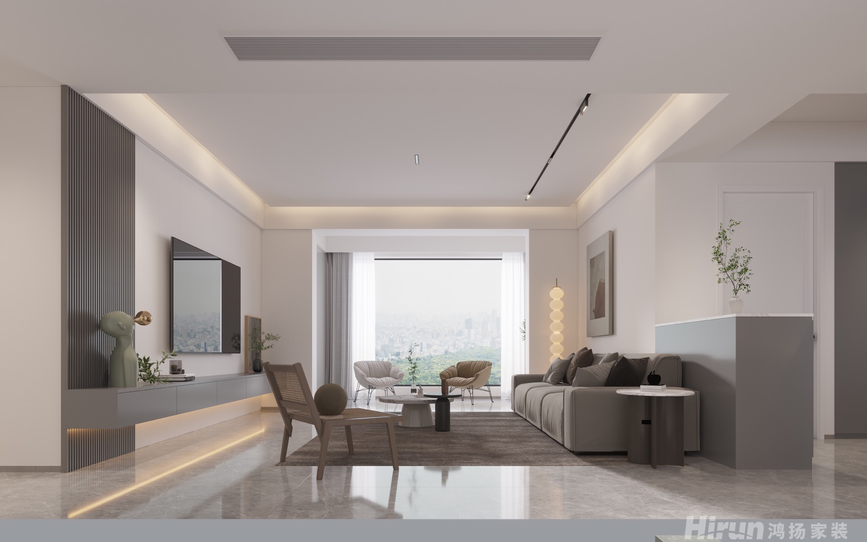 至雅小玲佳園150㎡雅致現代四居室 裝修案例效果圖-2