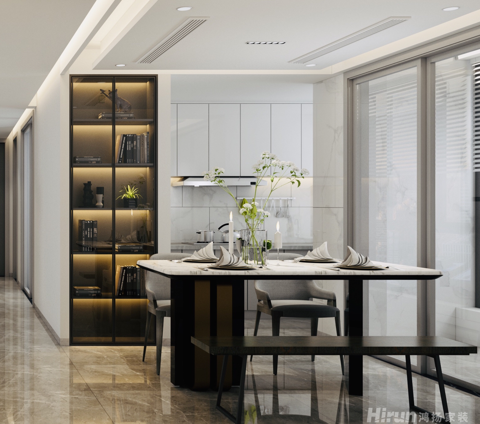 北辰三角洲144㎡新裝飾主義四居室 裝修案例效果圖-6