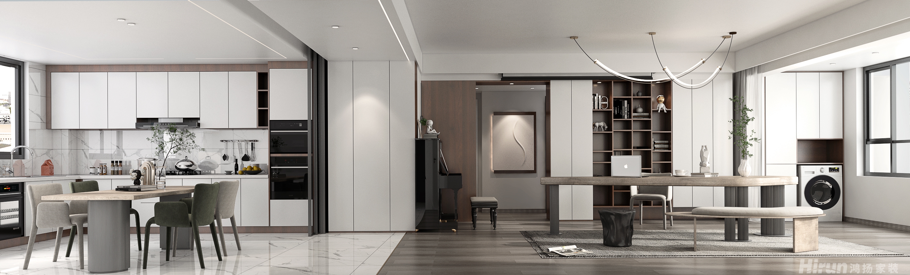 卓越觀山147㎡雅致現代四居室 裝修案例效果圖-2