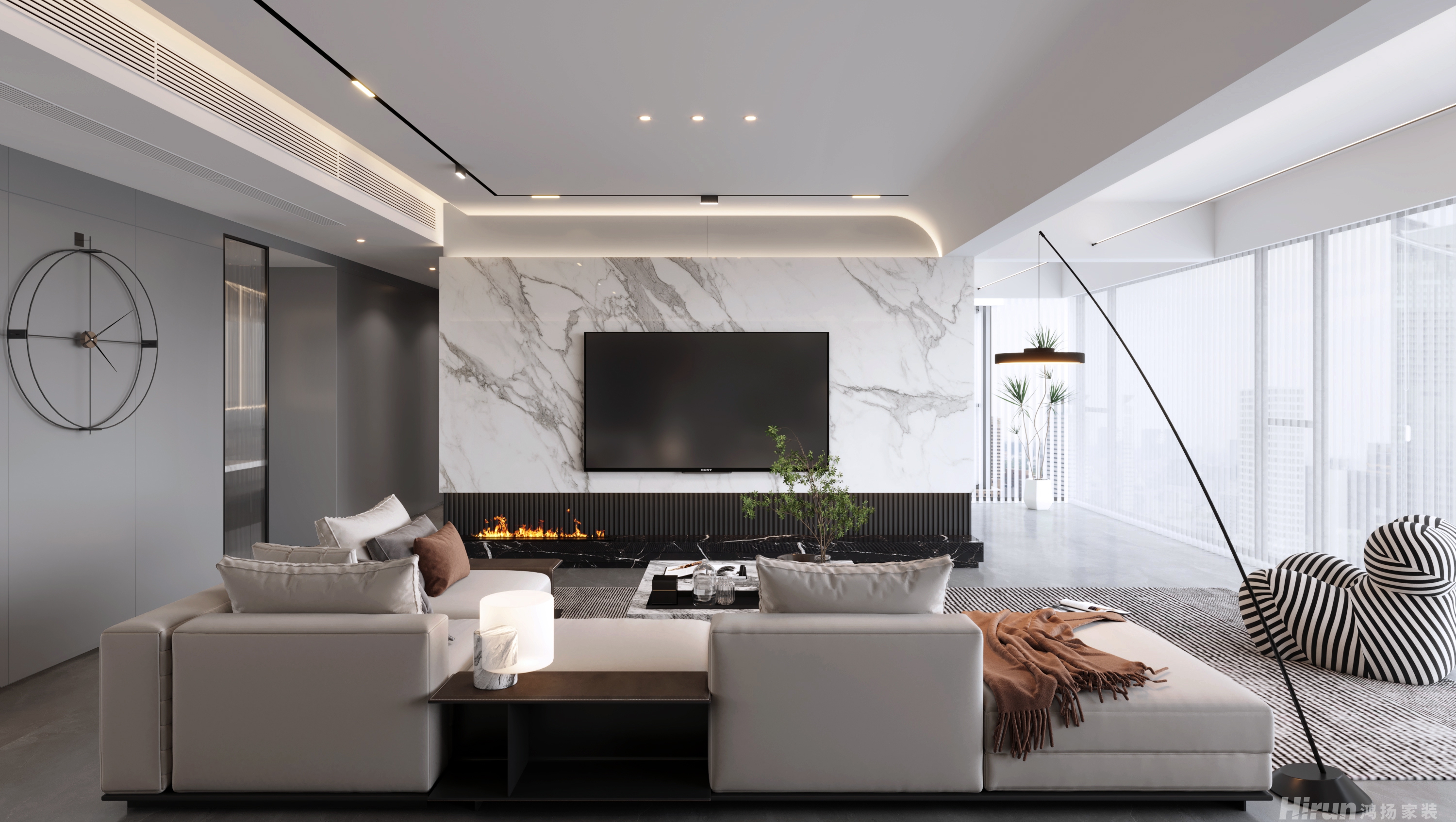 湘江天地168㎡雅致現(xiàn)代四居室 裝修案例效果圖-3