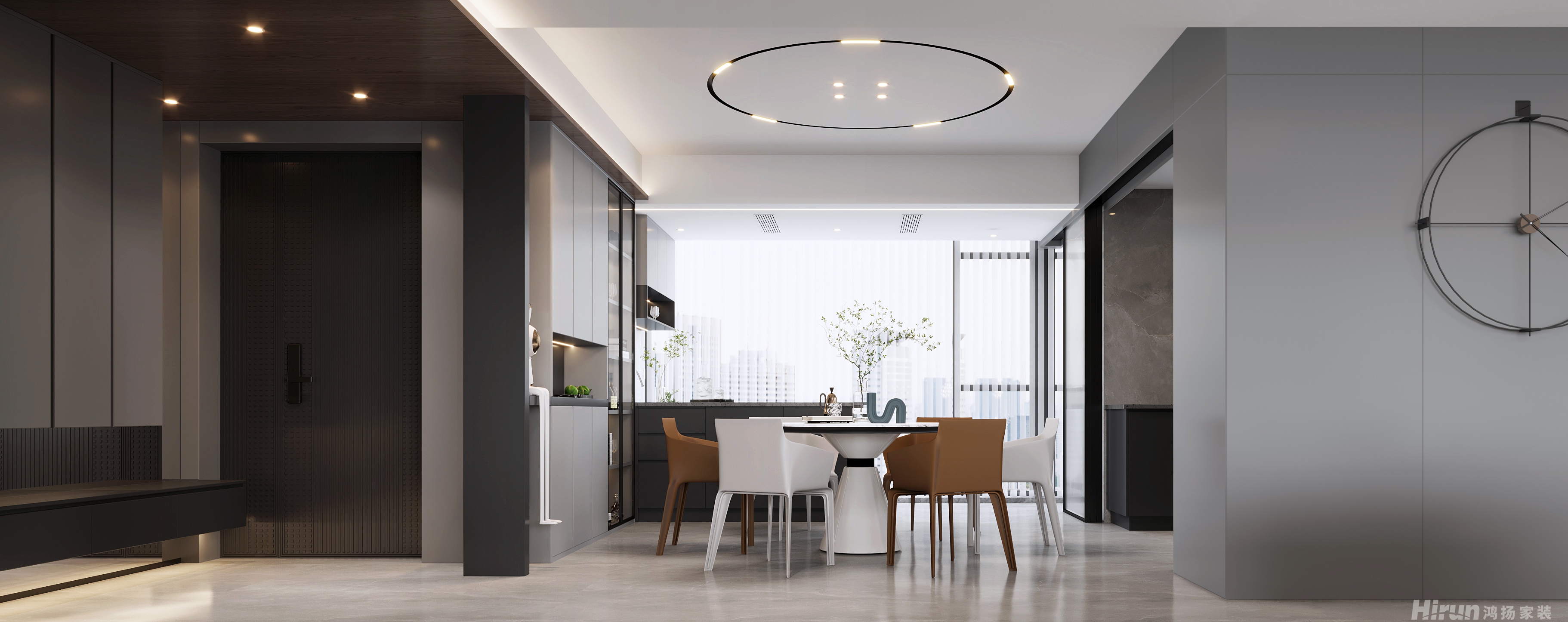 湘江天地168㎡雅致現(xiàn)代四居室 裝修案例效果圖-5