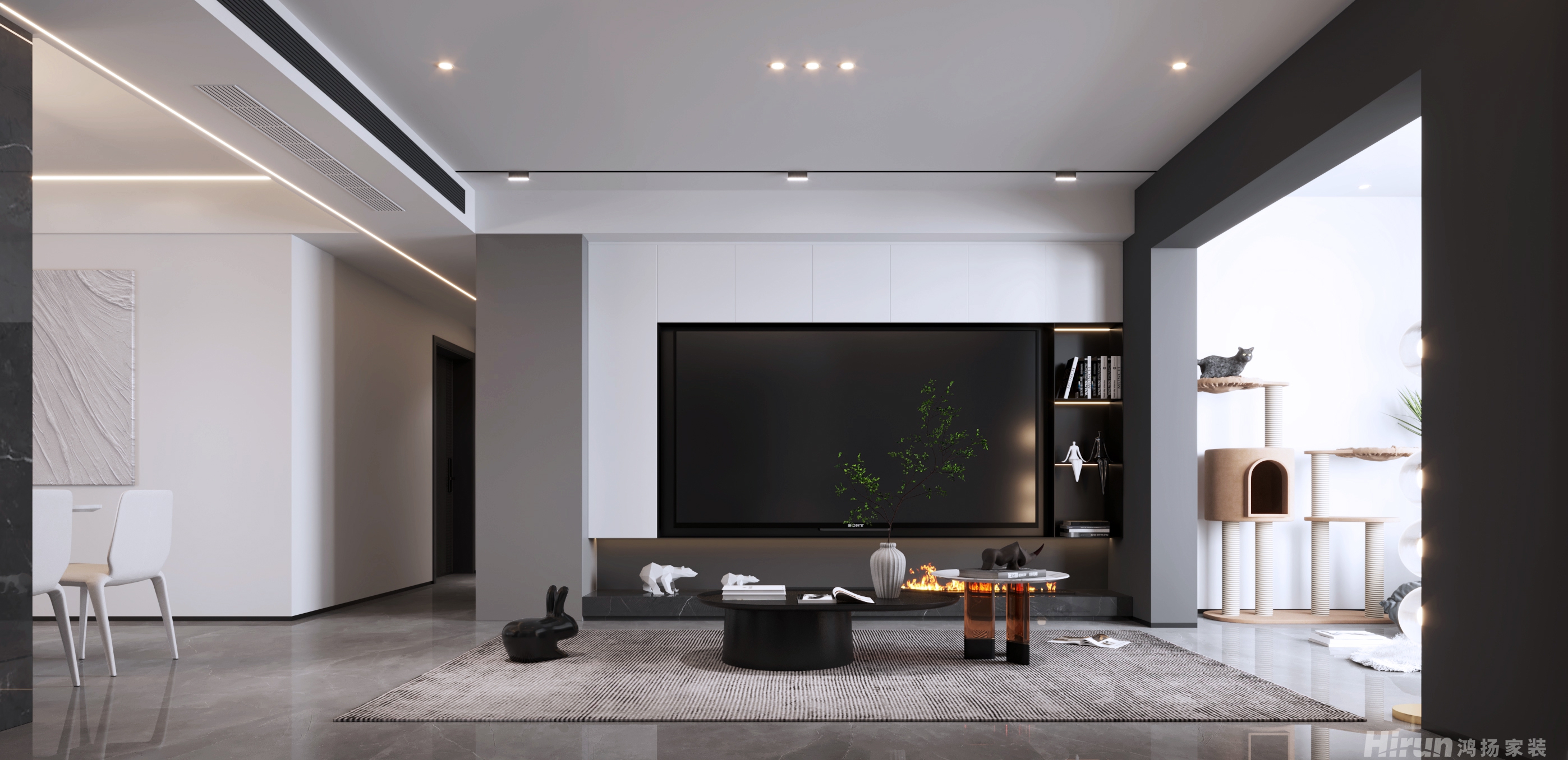 中梁云麓傳奇新裝飾主義大平層 裝修案例效果圖-3