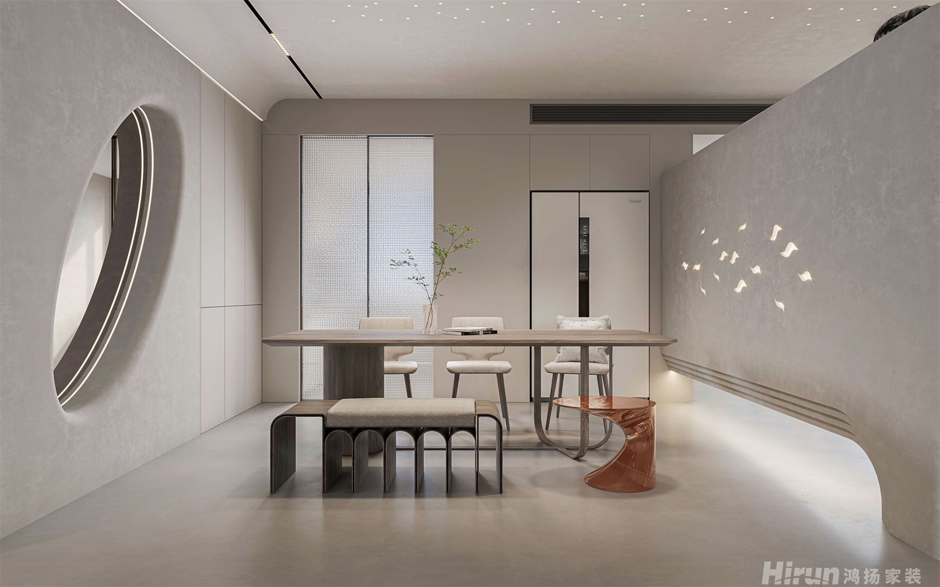 萬象府臺179㎡極簡侘寂四居室 裝修案例效果圖-1