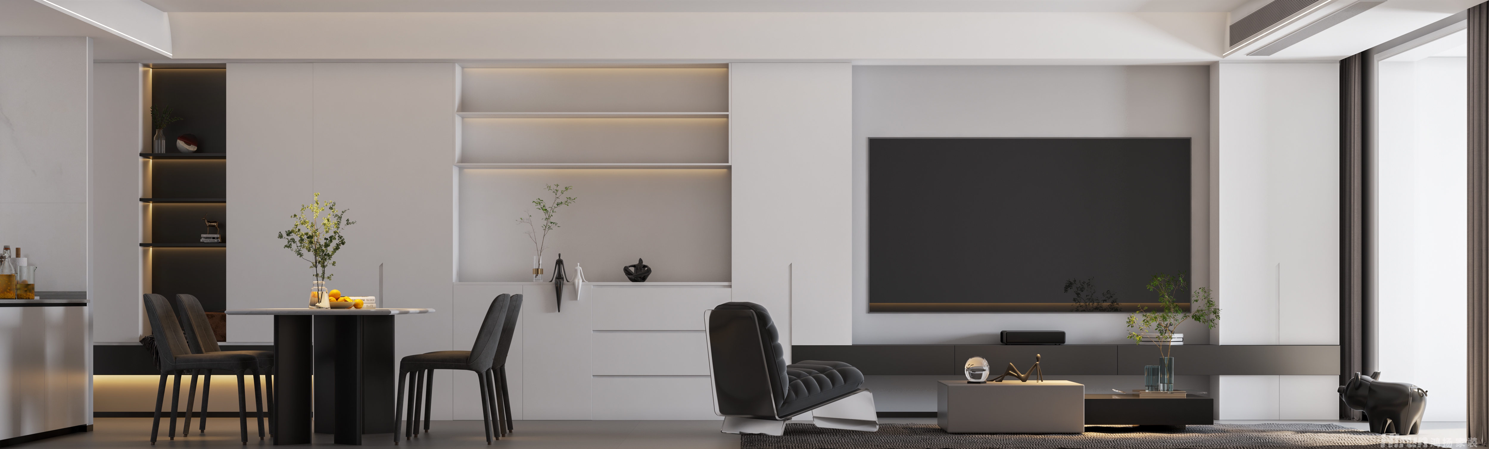 鑫遠紫樾香山115㎡雅致現代三居室 裝修案例效果圖-2