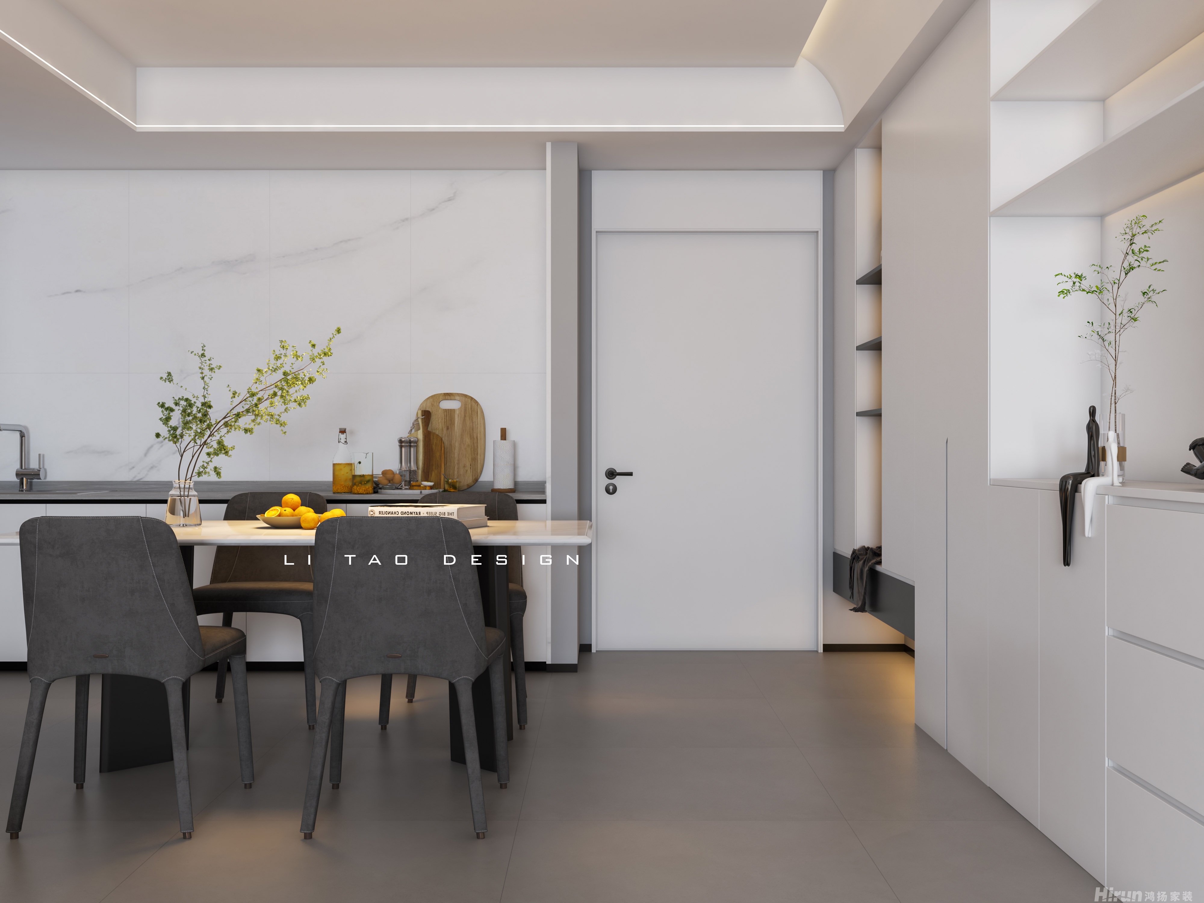 鑫遠紫樾香山115㎡雅致現代三居室 裝修案例效果圖-3