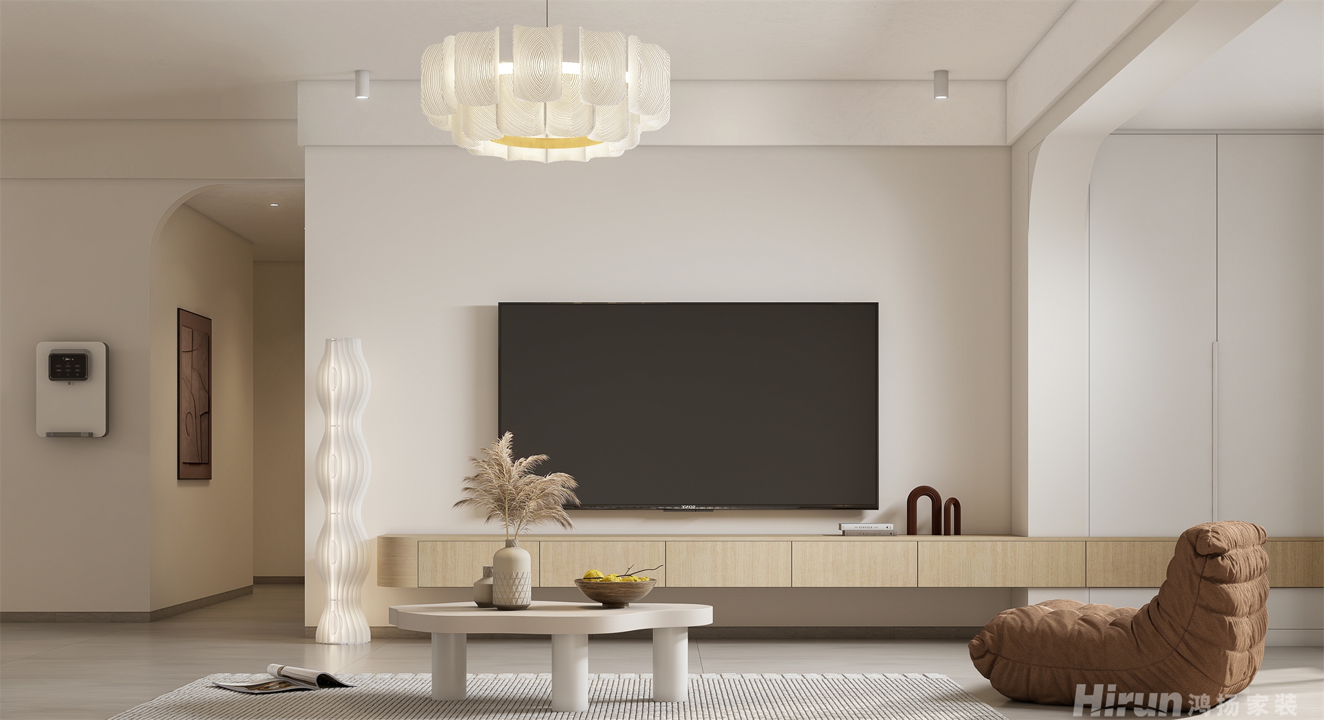 五礦萬鏡水岸123㎡北歐之光三居室 裝修案例效果圖-4