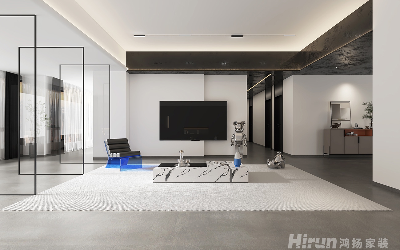  潤和湘江天地133㎡雅致現代三居室 裝修案例效果圖-3