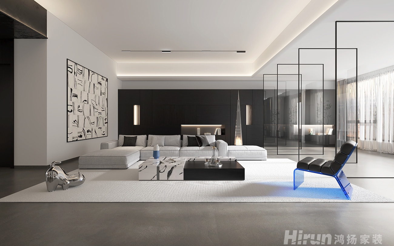  潤和湘江天地133㎡雅致現代三居室 裝修案例效果圖-1