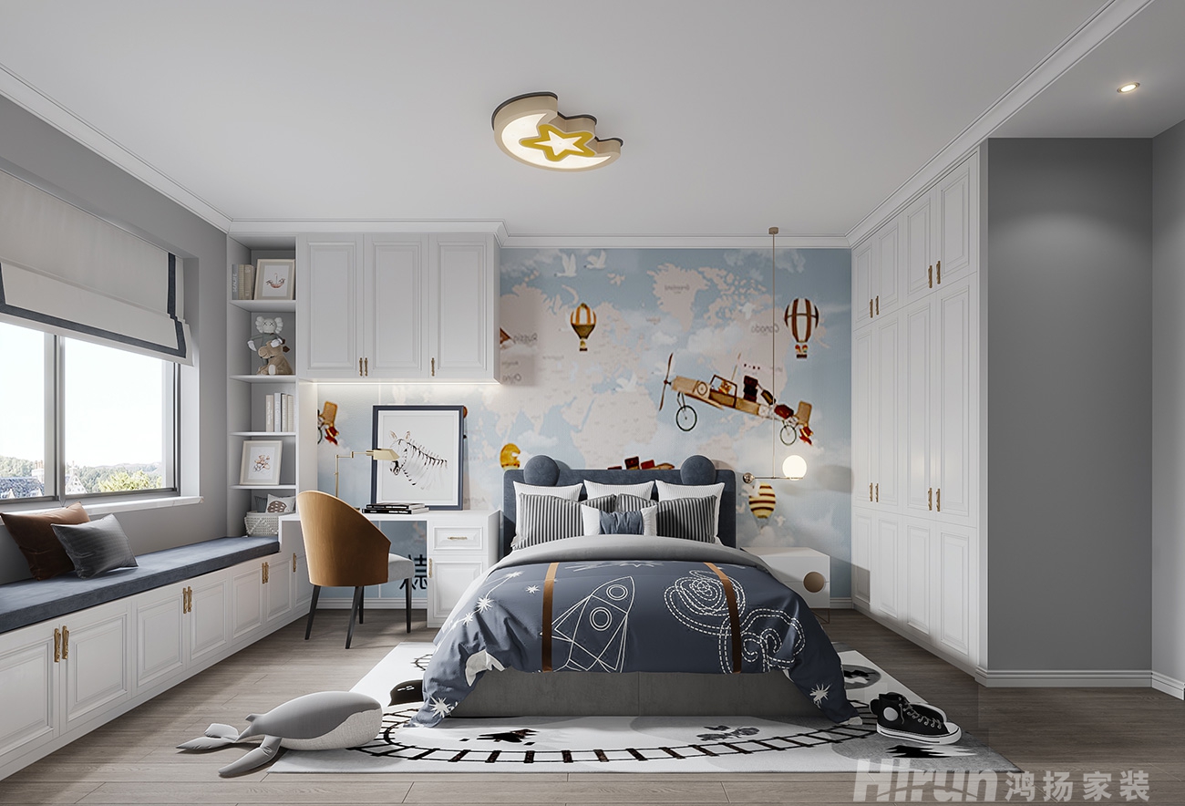和美星城160㎡輕歐簡美四居室 裝修案例效果圖-9