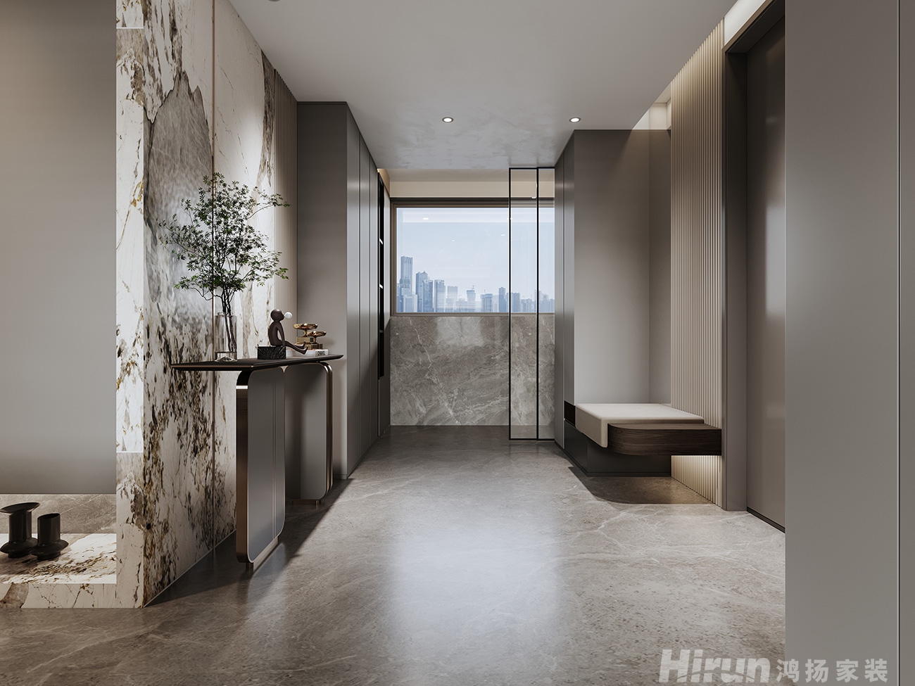 湘江壹號260㎡雅致現(xiàn)代大平層 裝修案例效果圖-3