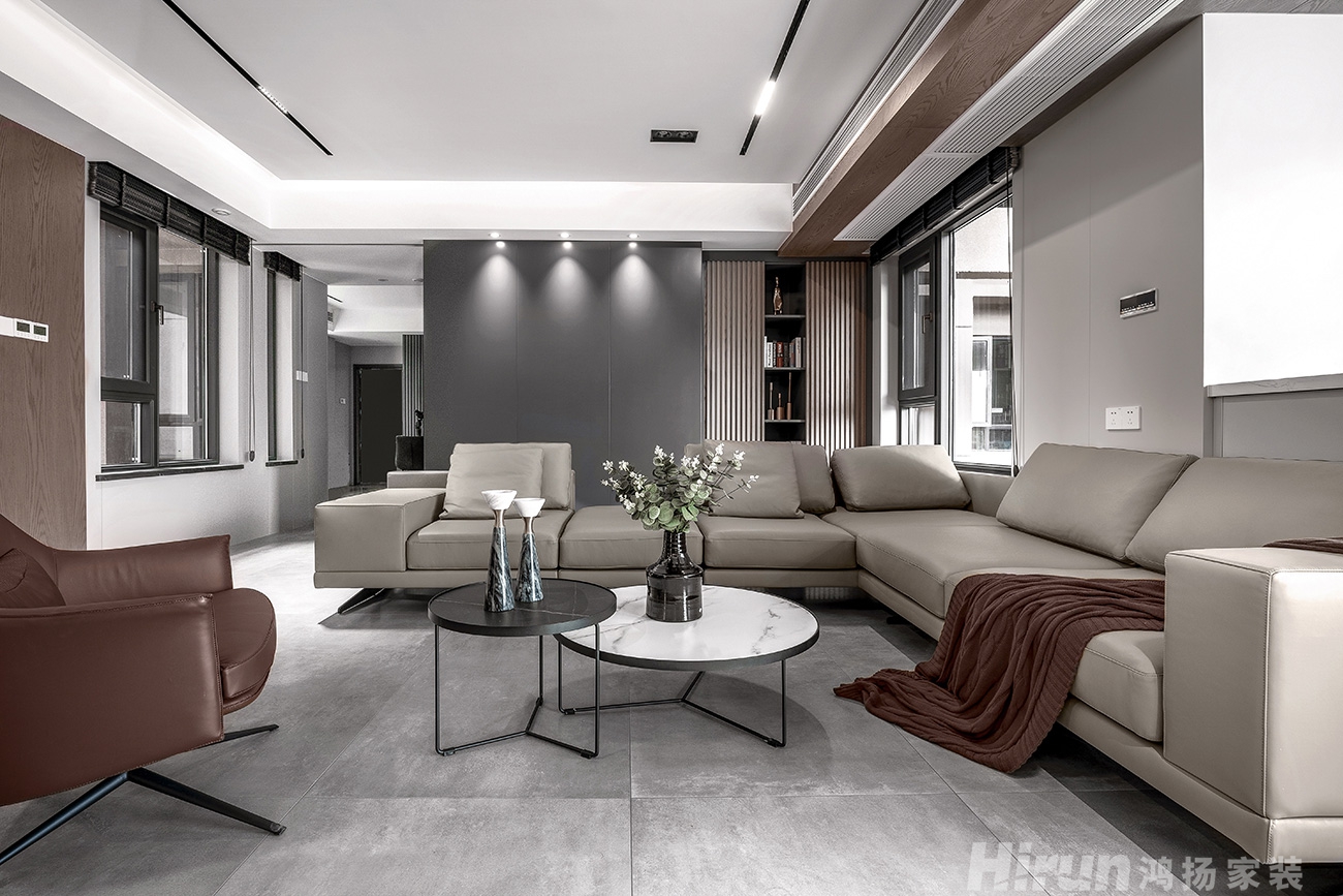 榮悅臺170㎡雅致現代四居室 裝修案例效果圖-4