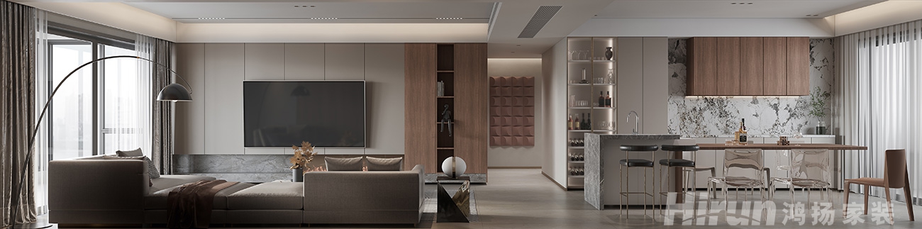 湘江壹號(hào)260㎡雅致現(xiàn)代大平層 裝修案例效果圖-2
