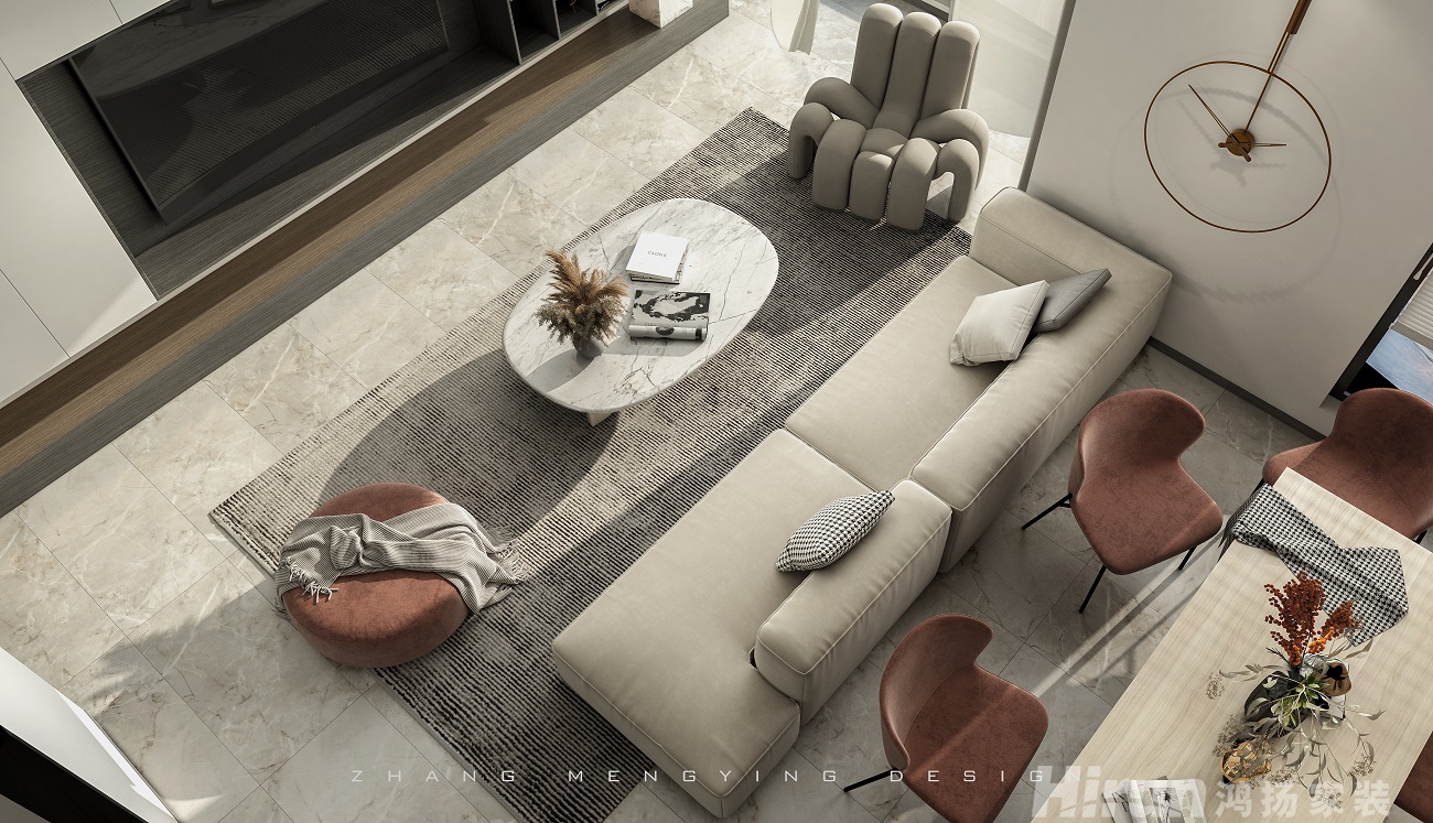 保利天喜115㎡雅致現代三居室 裝修案例效果圖-1