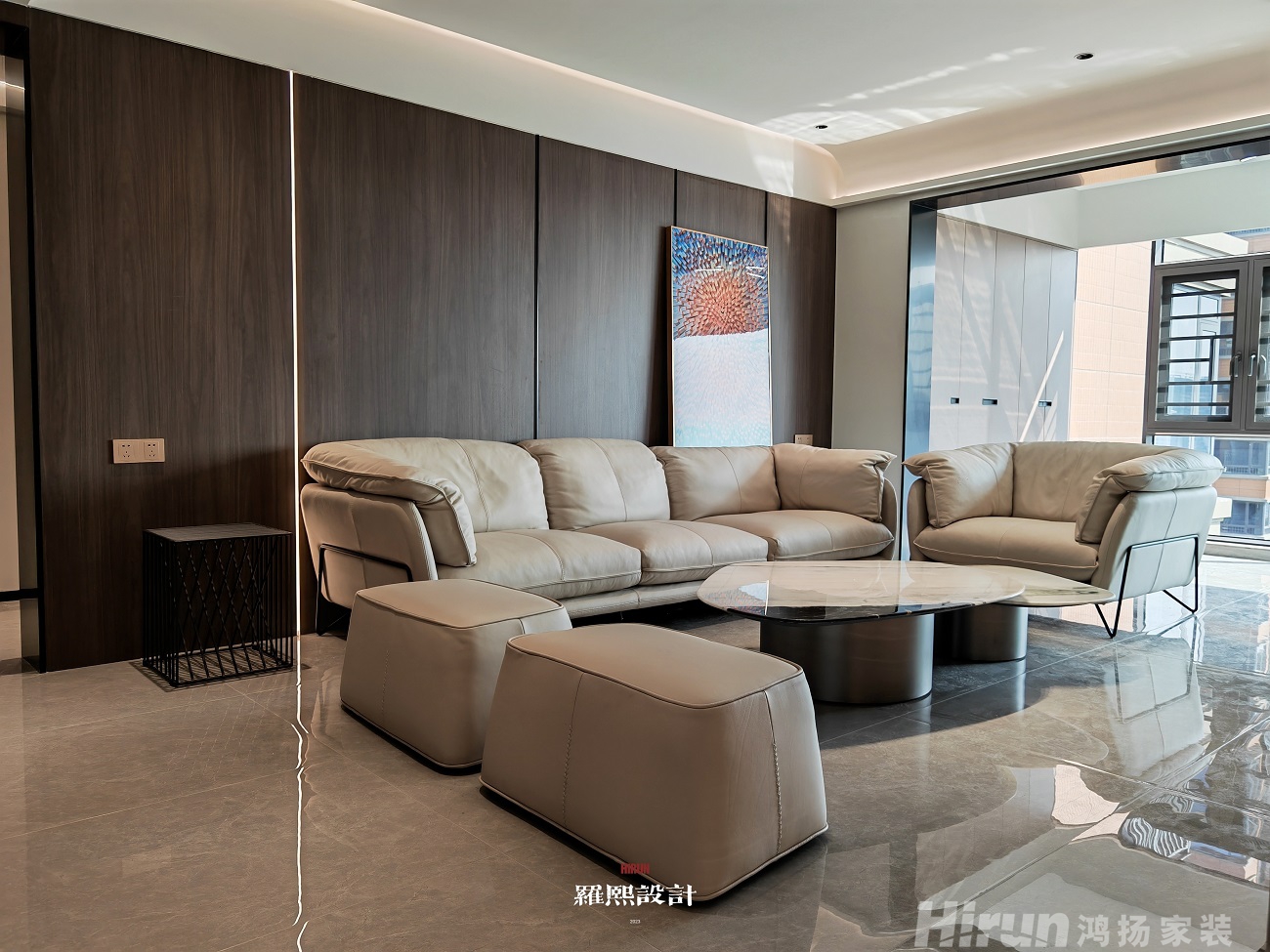 國貿前海灣雅致現代四居室 裝修案例效果圖-2