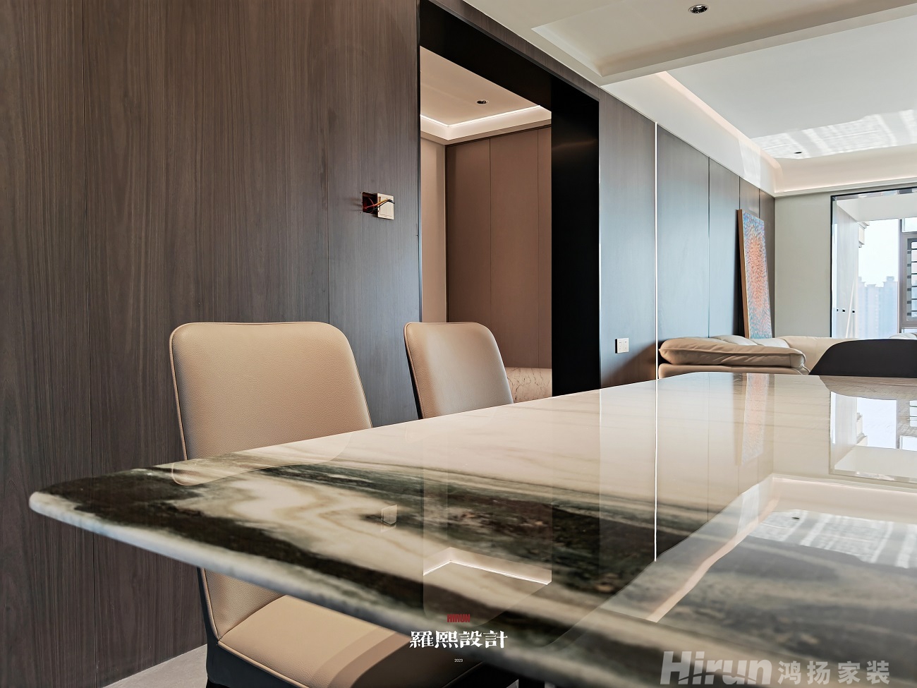 國貿前海灣雅致現代四居室 裝修案例效果圖-9