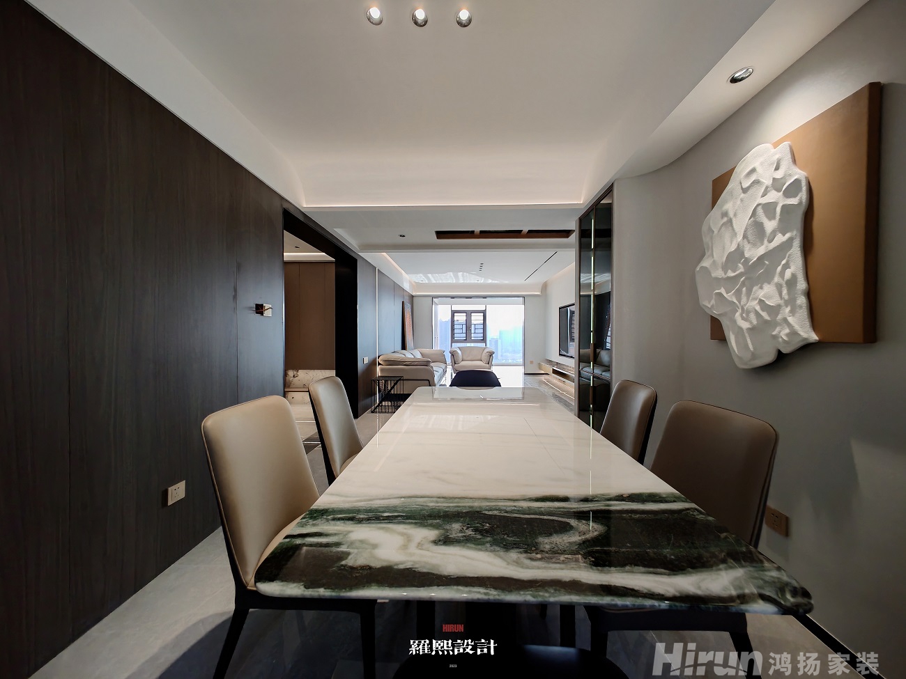 國貿前海灣雅致現代四居室 裝修案例效果圖-13