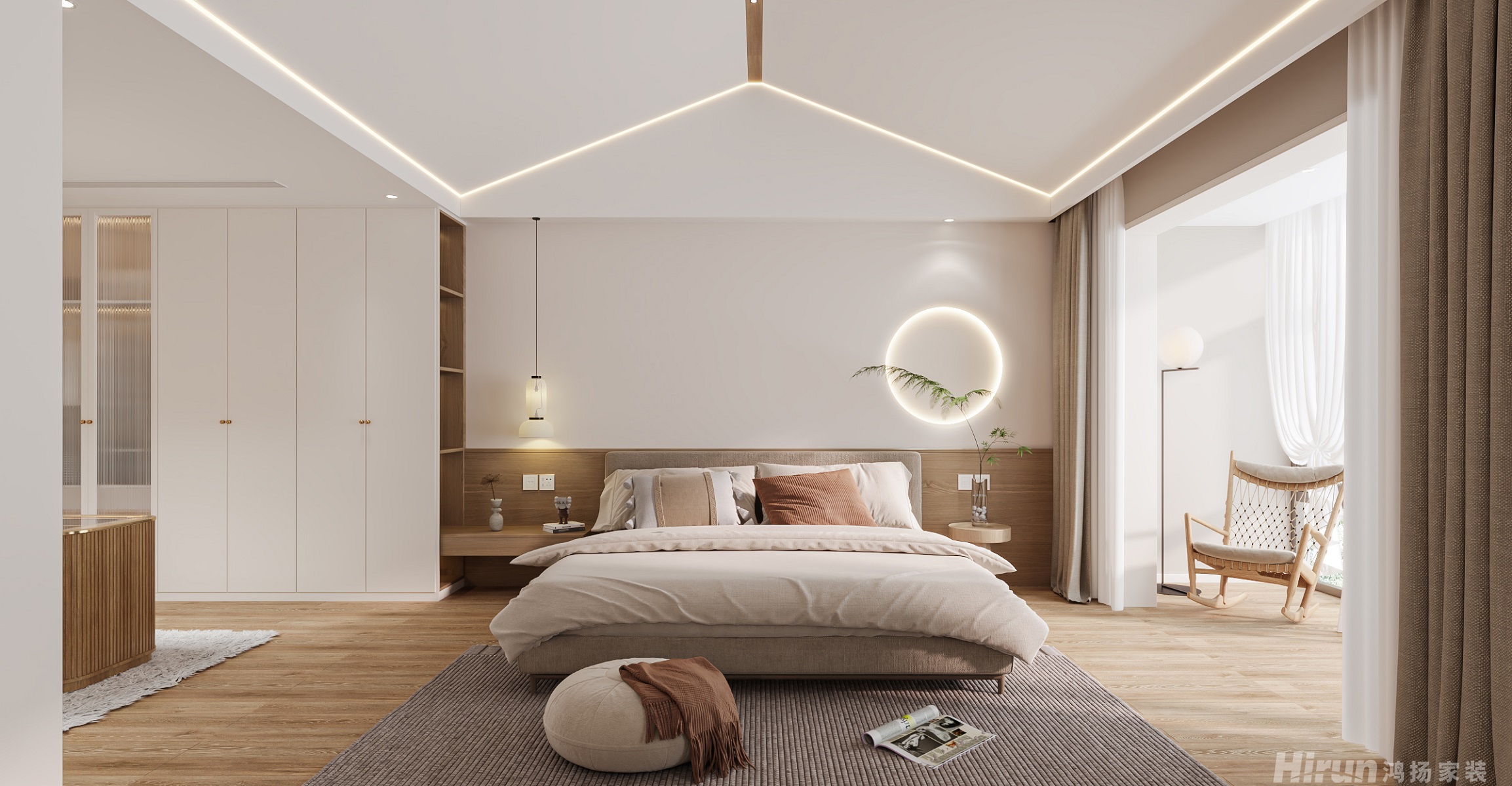 山湖美景200㎡復合寫意大平層 裝修案例效果圖-3