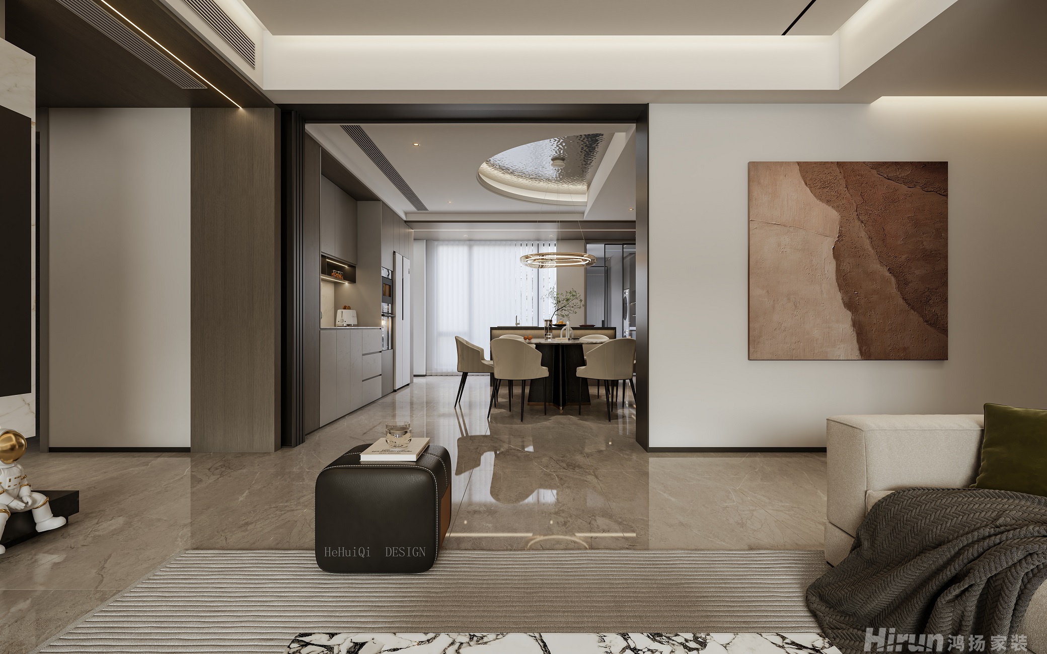 明昇壹城230㎡新裝飾主義四居室 裝修案例效果圖-1