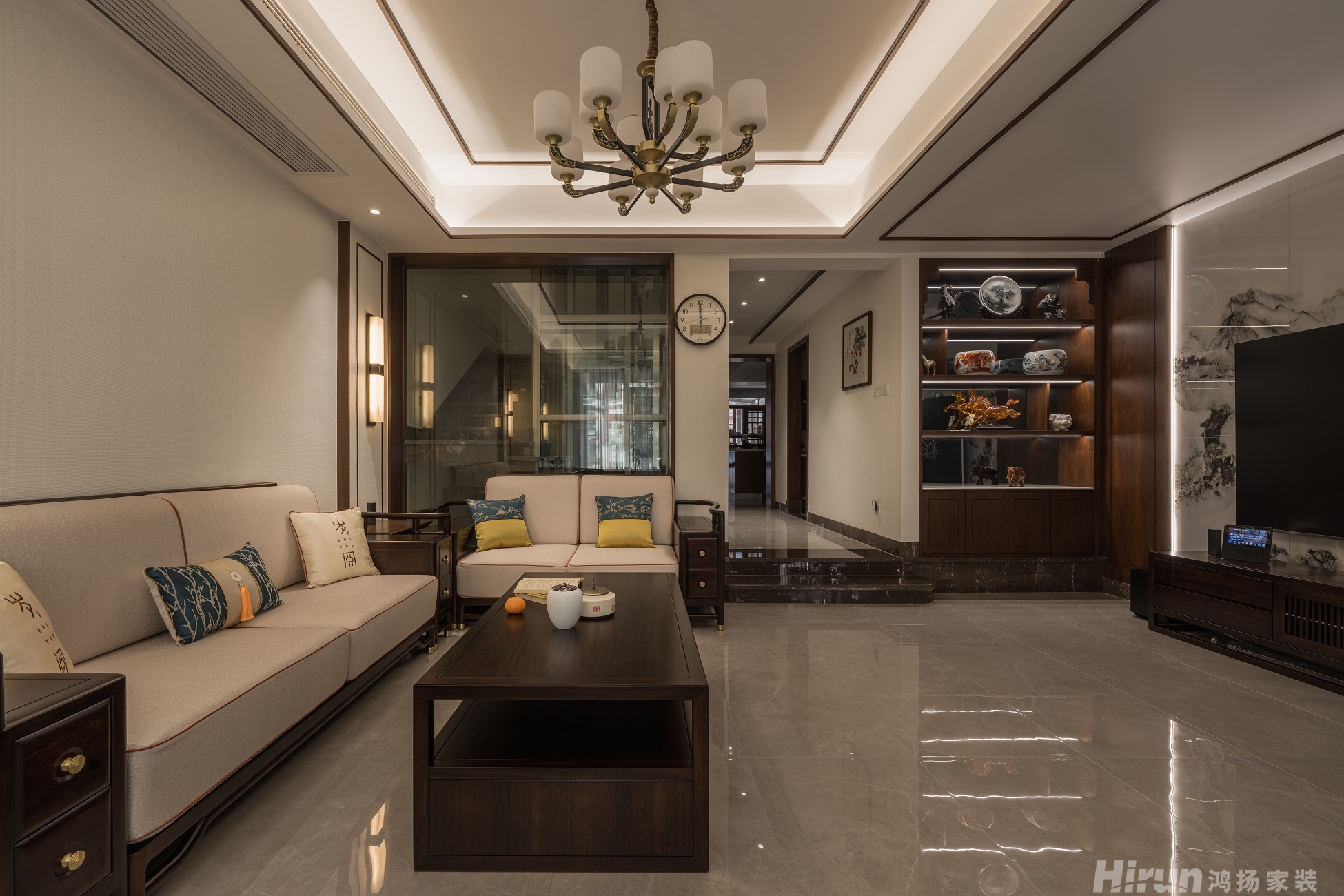 山水英倫溫莎區300㎡復合寫意別墅 裝修案例效果圖-2