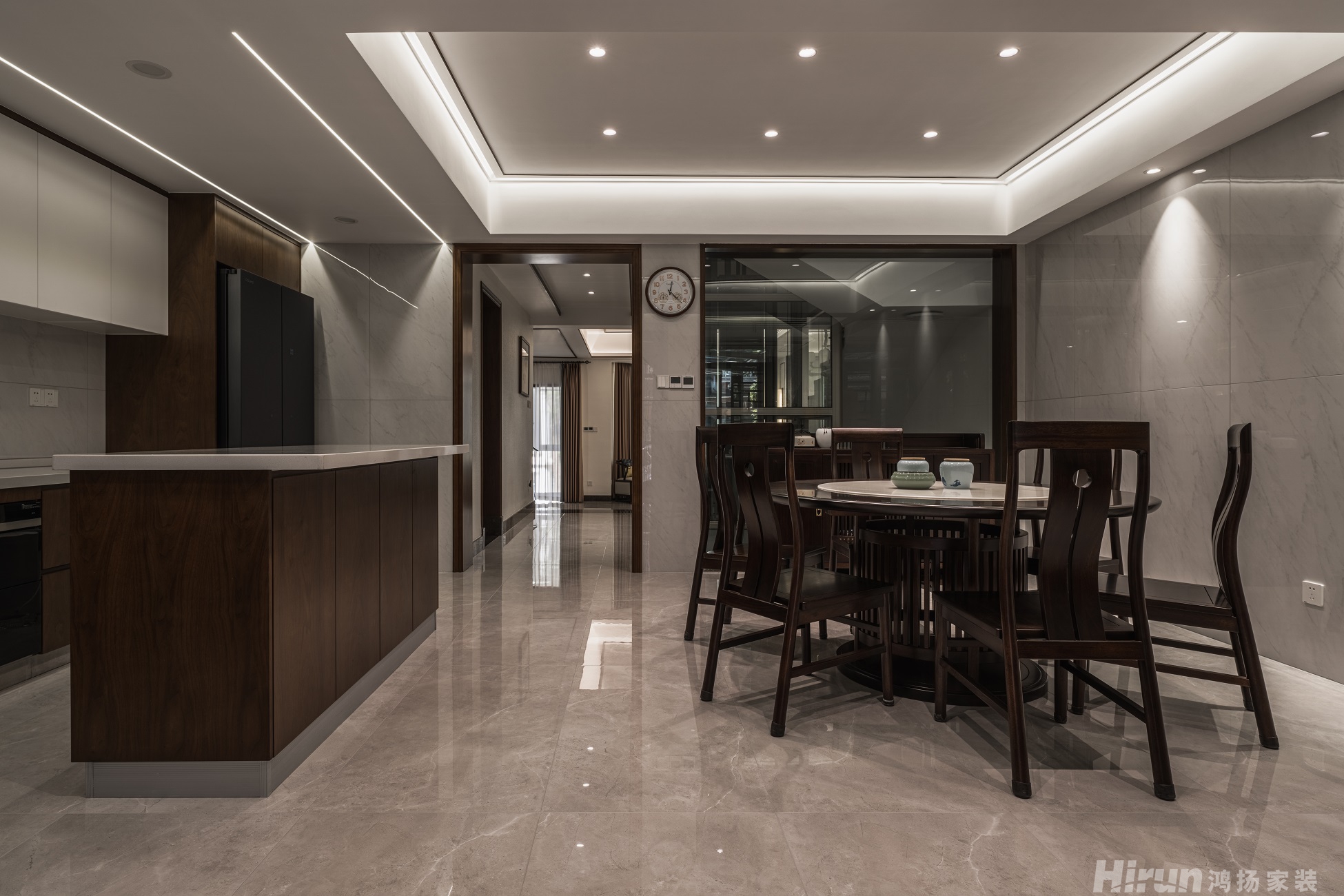 山水英倫溫莎區300㎡復合寫意別墅 裝修案例效果圖-4