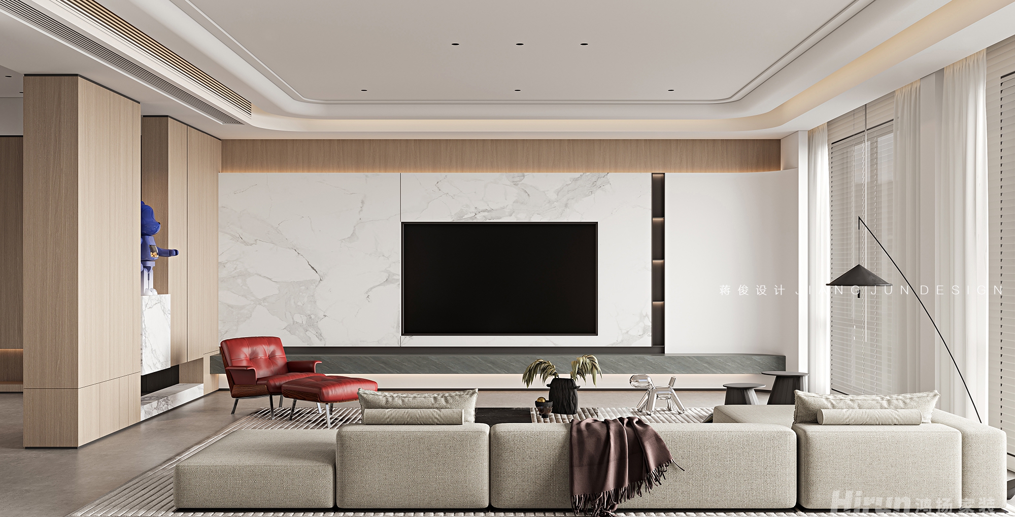 長沙疊墅300㎡雅致現代疊墅 裝修案例效果圖-2